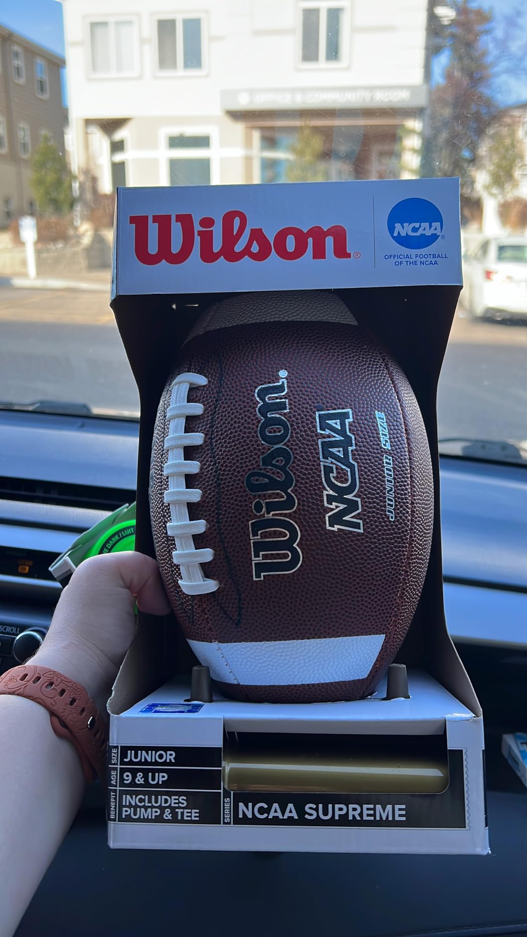 Wilson NCAA Supreme Composite Leather Football w/Pump & Tee - Junior Size, Brown customer photo 2