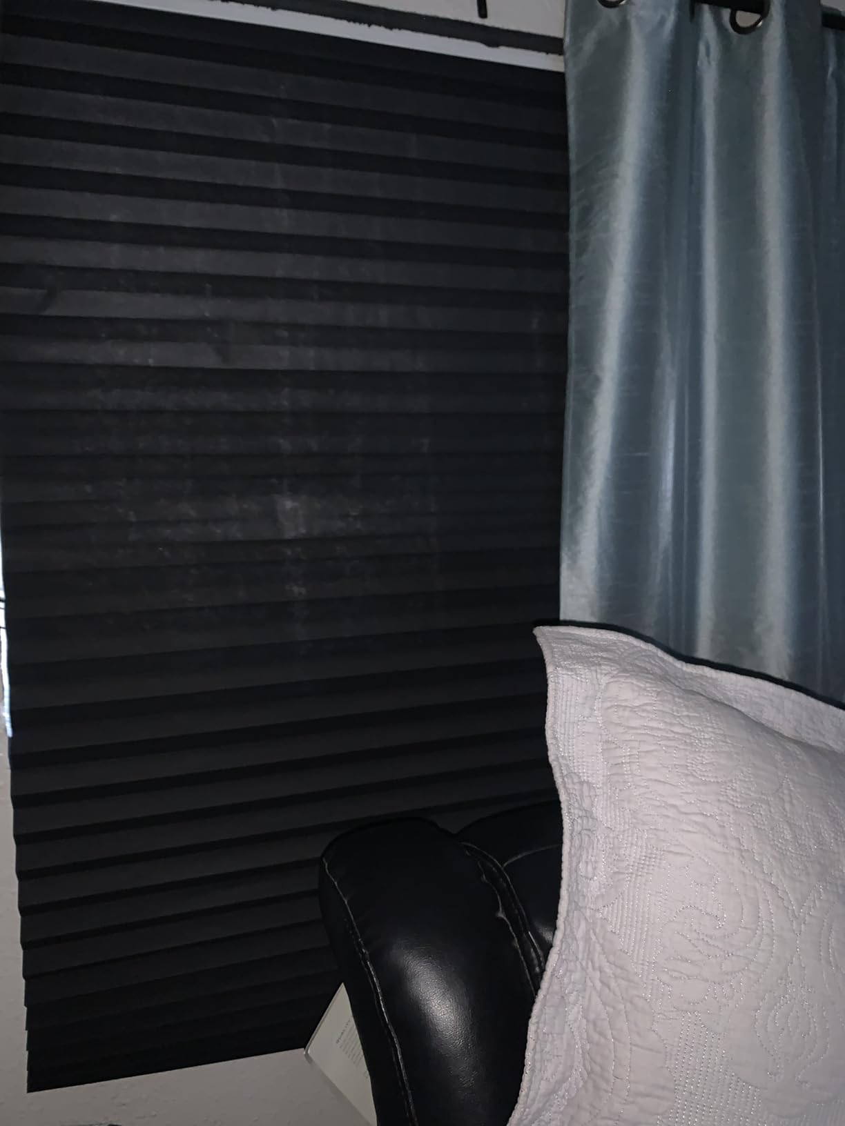 Redi Shade No Tools Original Blackout Pleated Paper Shade Black, 36