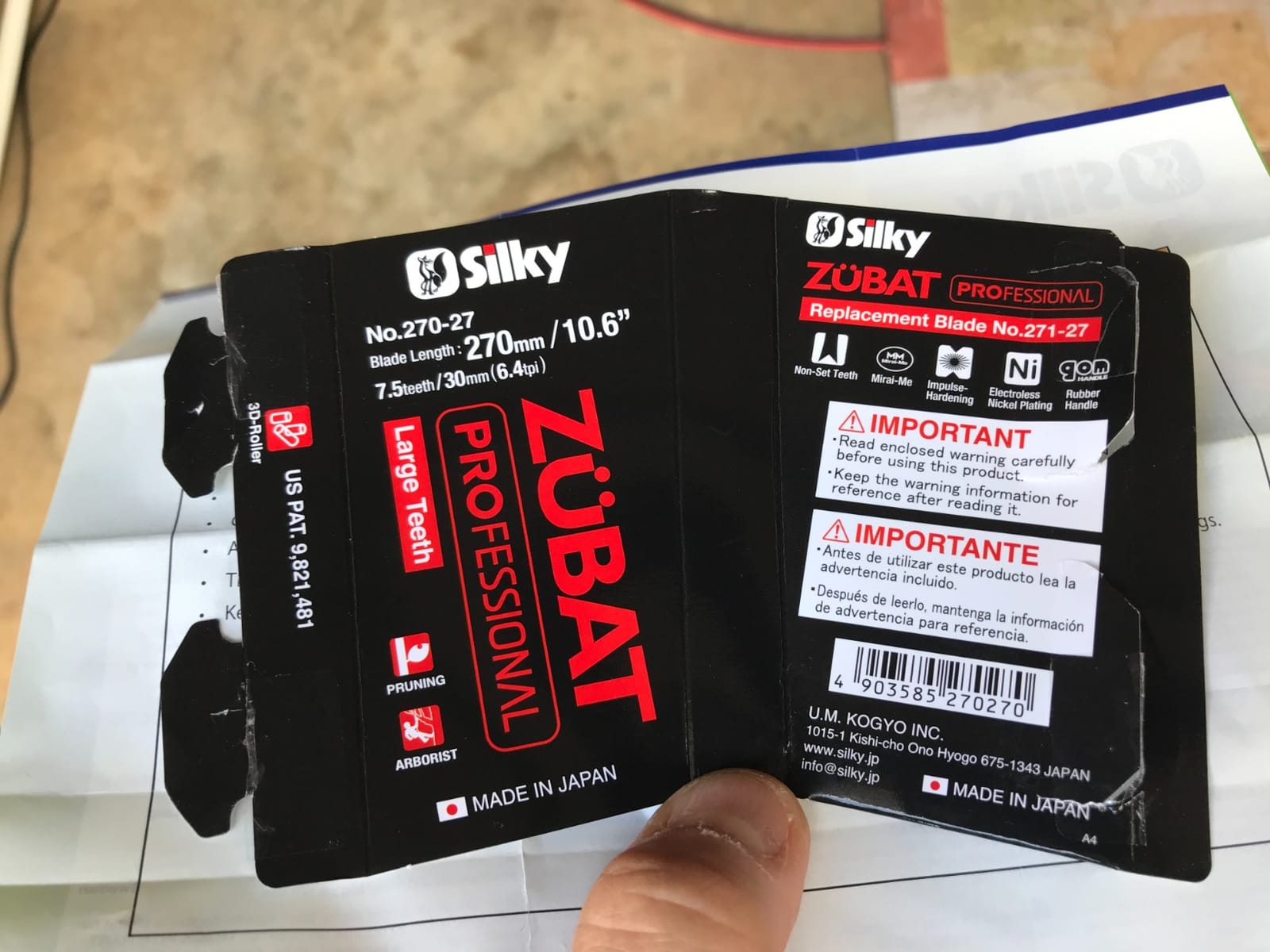 Silky ZUBAT Professional Curved Hand Saw 270mm Large Teeth (270-27) customer photo 2