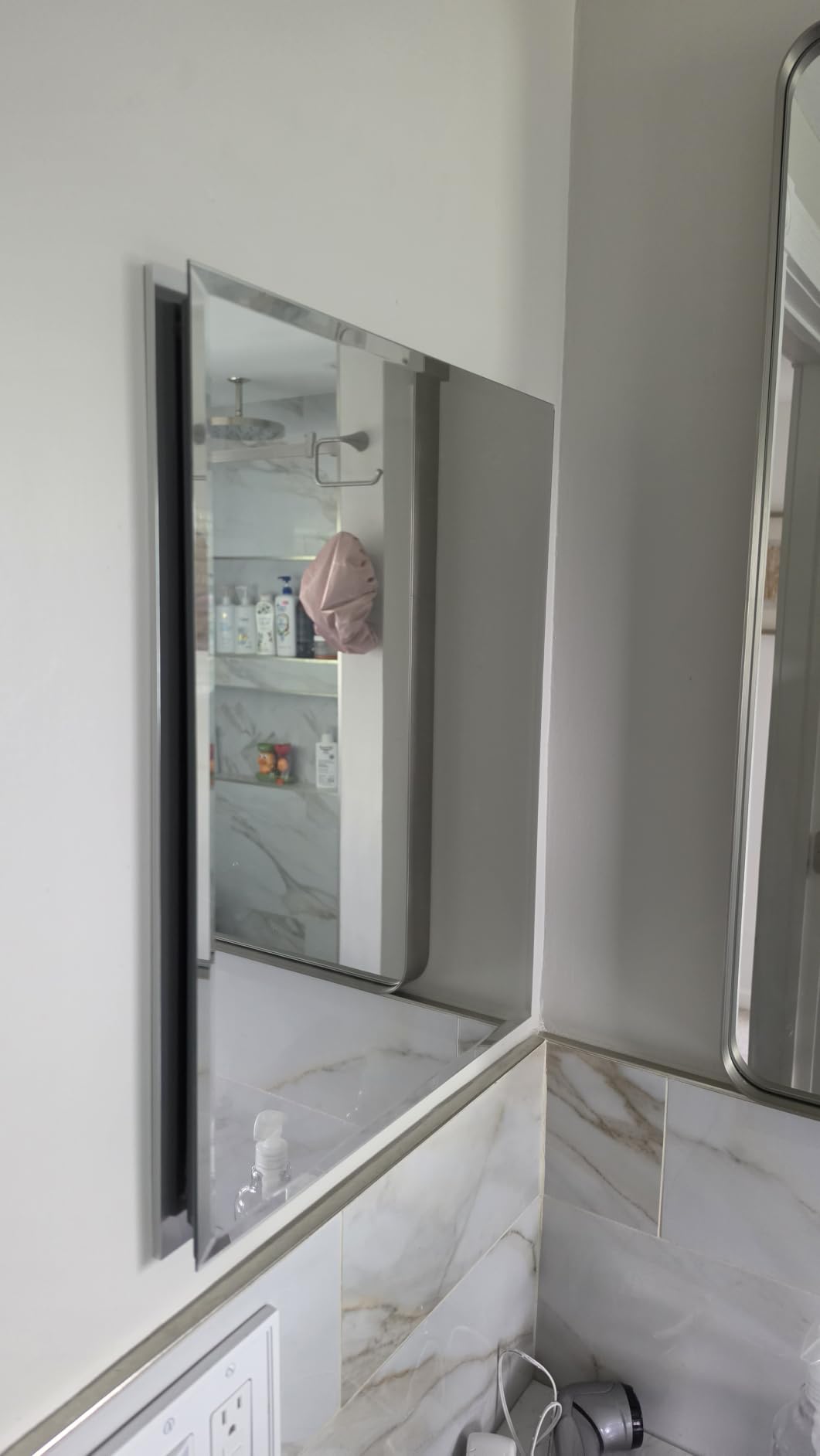 Kohler Frameless Bathroom Mirror Medicine Cabinet, 20 in x 26 in | CB-CLC2026FS, Single Door, Rectangular Beveled Edge Frame, Adjustable Shelves for Storage customer photo 2
