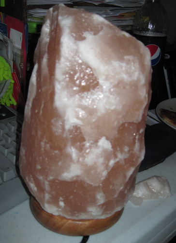 WBM Salt Lamp - USB Himalayan Salt Lamp with Touch Dimmer Control, Natural Pink Crystal, 5-7 lbs, Wooden Base, LED Bulb, Room Decor, Home Decor, Relaxation, Ambiance, Gift customer photo 2