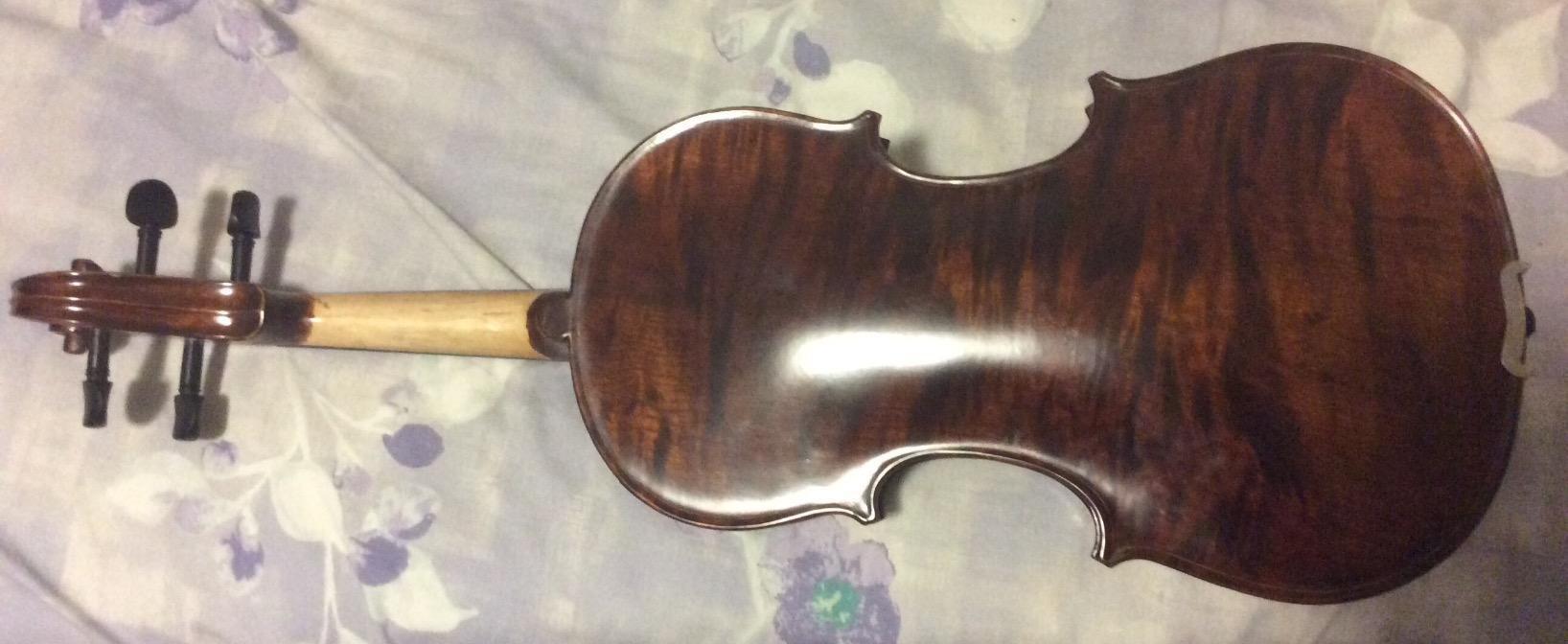 Mendini By Cecilio 4/4 Violin For Beginners, Black Solid Wood - Flamed Acoustic Violins Set with Case, Tuner, Shoulder Rest, Bow, Rosin, Bridge & Strings customer photo 2