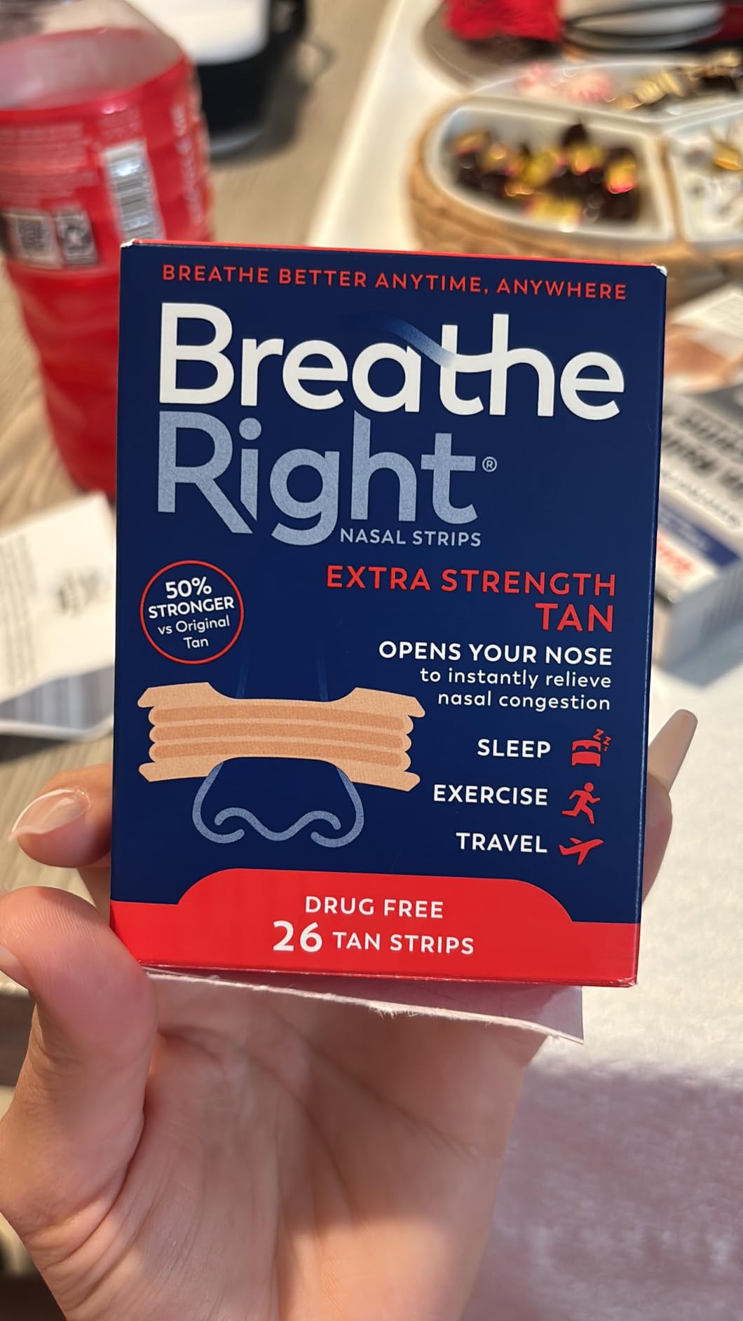Breathe Right Nasal Strips, Relieves Nasal Congestion, Extra Strength, Tan customer photo 1