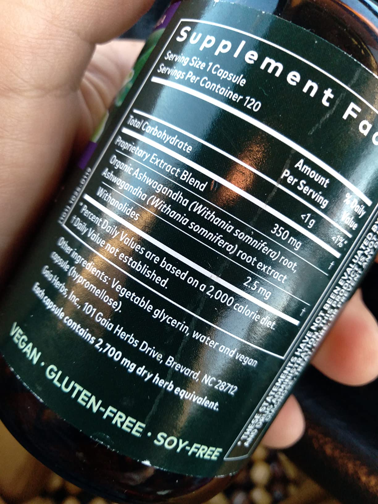 Gaia Herbs Ashwagandha Root 350 mg, 60 Vegan Capsules, 30 Servings customer photo 1