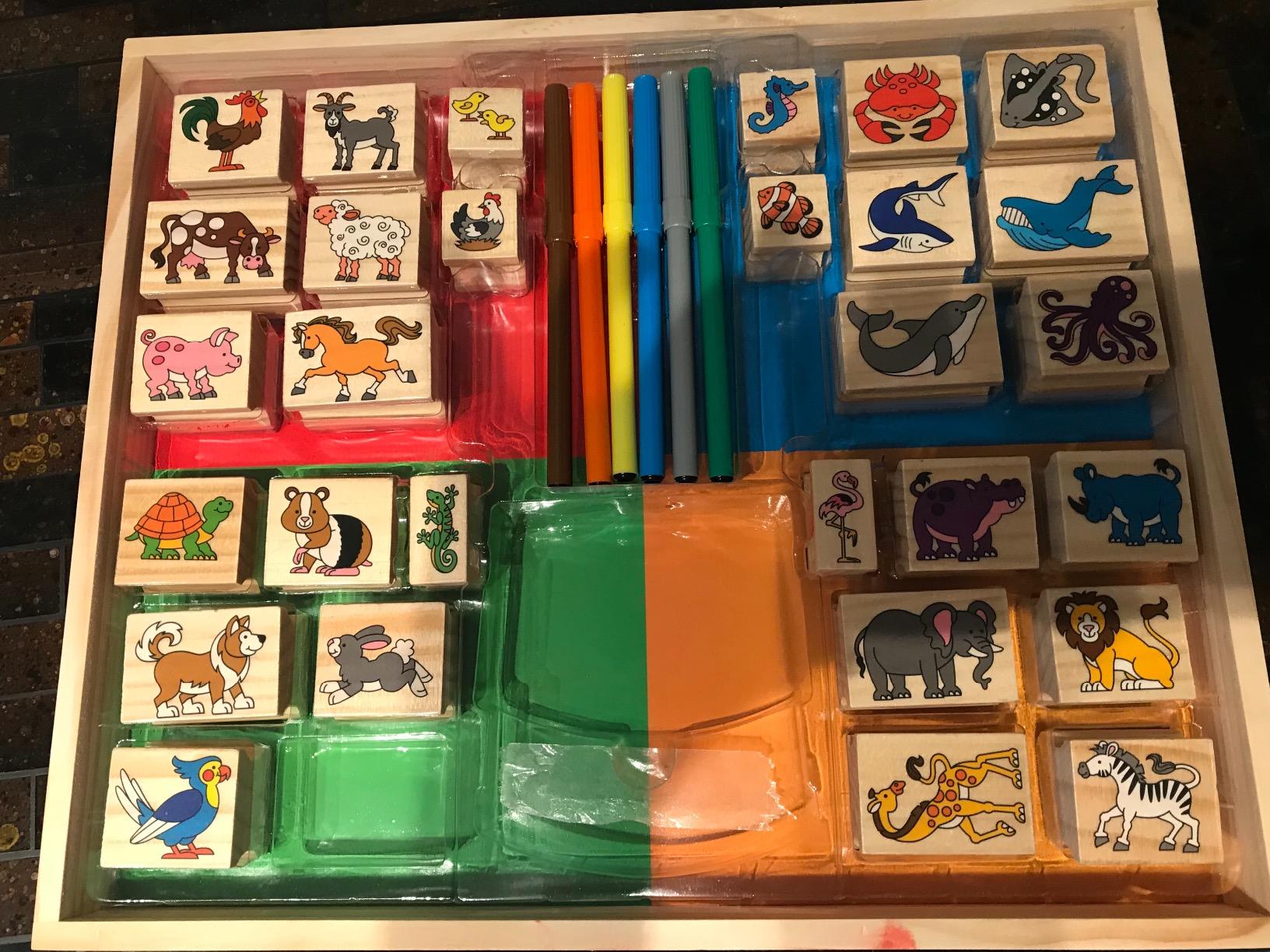 Melissa & Doug Deluxe Animals Wooden Stamp Set with Markers customer photo 2