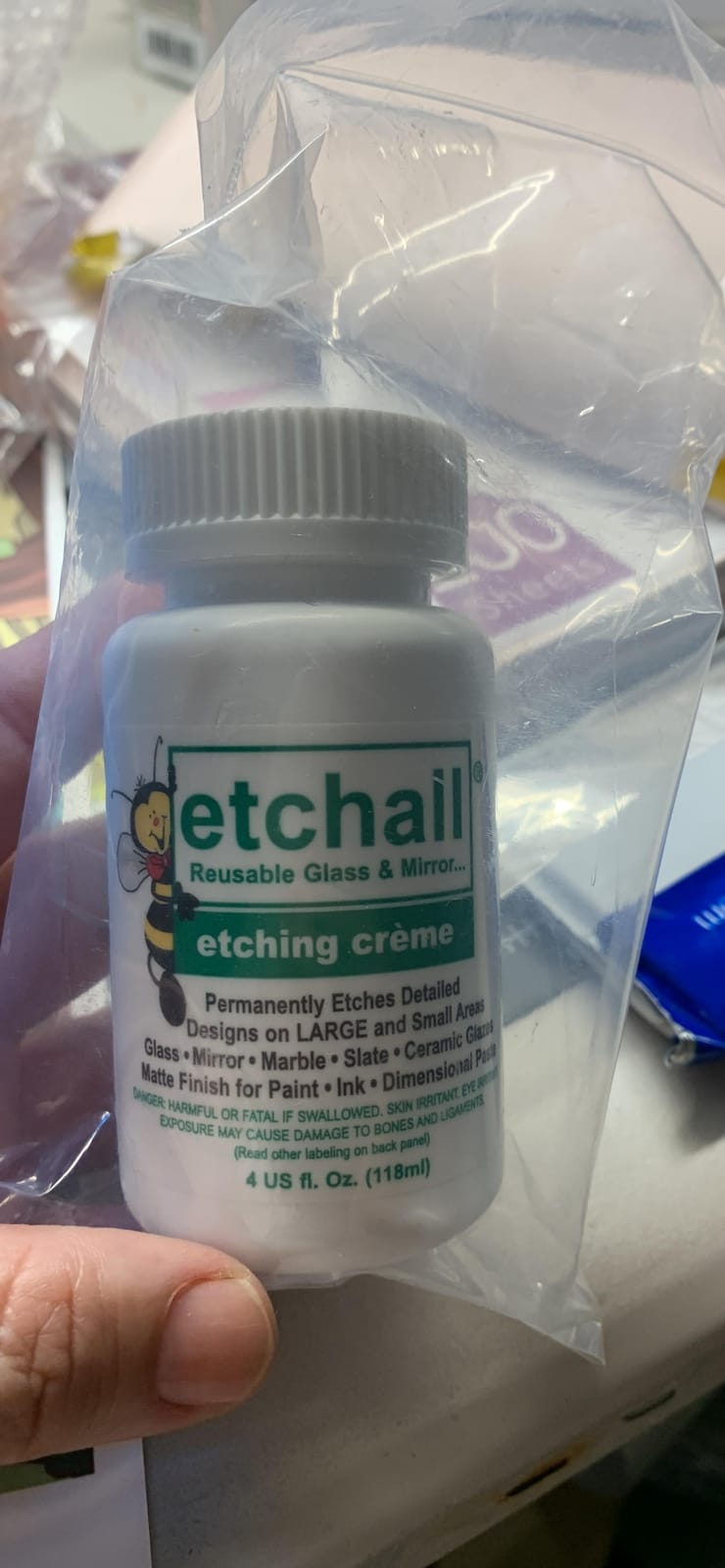 Etching Cream (4oz) for Glass, Mirrors, Ceramics, Porcelain, Marble, and Slate - for Makers, Creators, Crafters, DIY'ers of All Ages & Experience Levels, Smooth Formula and Fast Acting customer photo 2