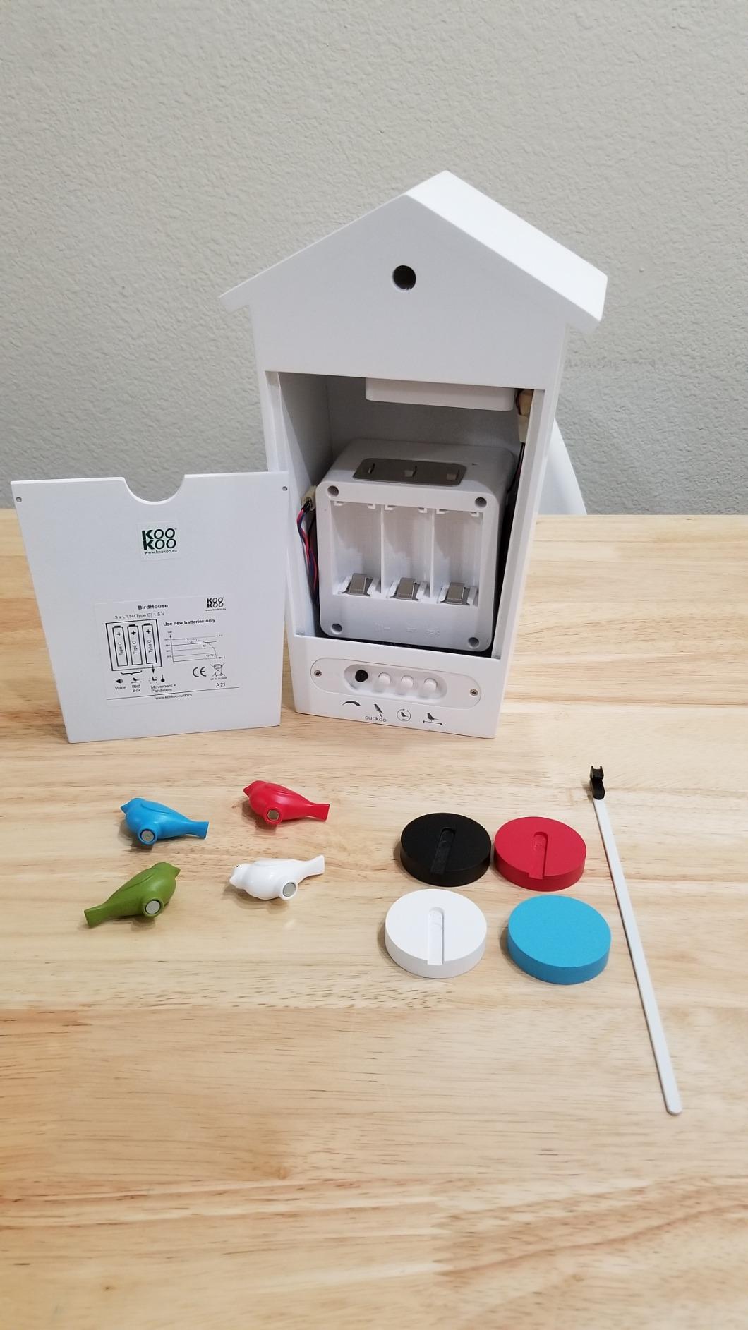 KOOKOO Birdhouse White, modern design cuckoo clock with 12 natural bird voices or cuckoo call customer photo 1