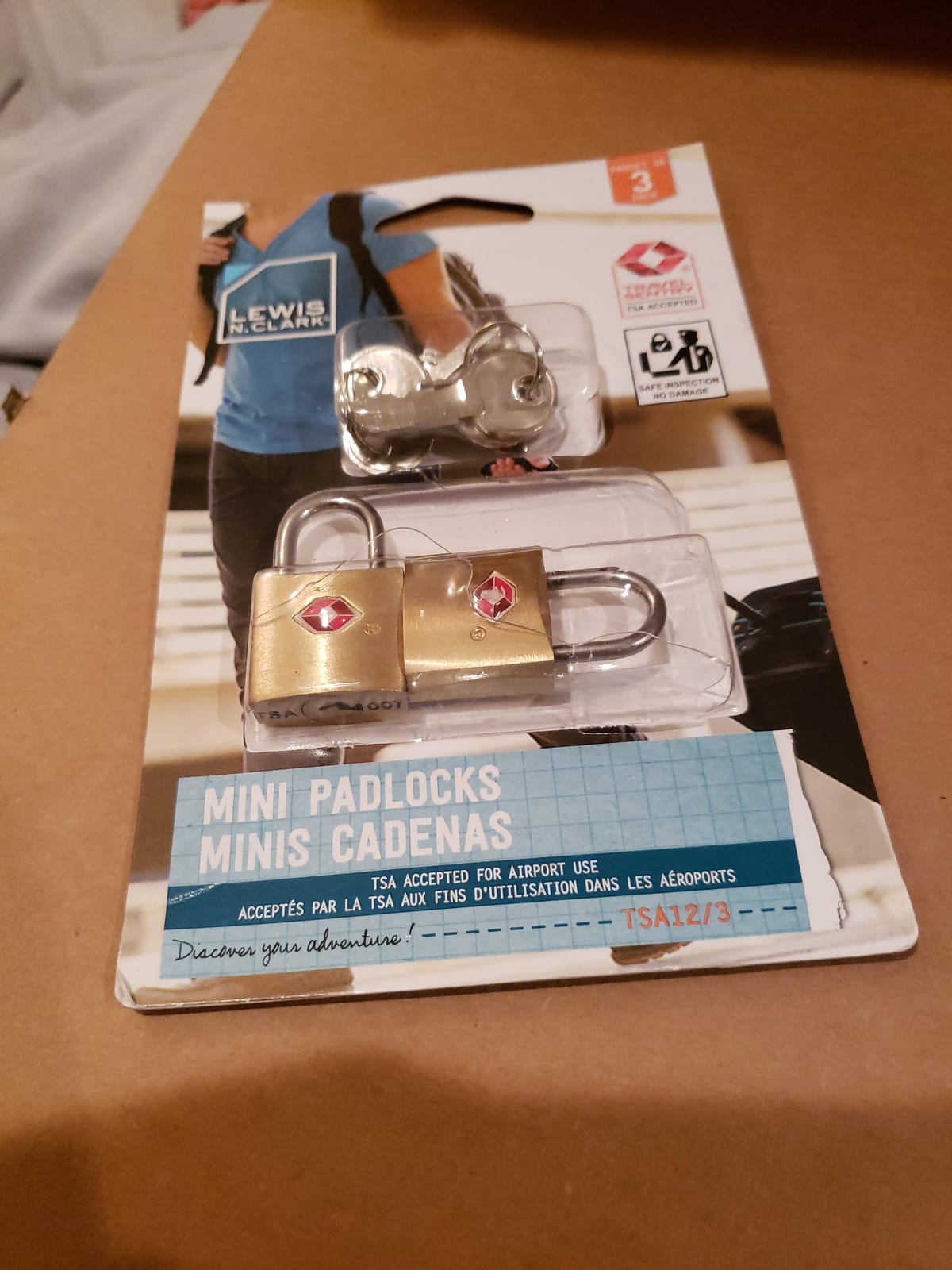 Lewis N. Clark Mini Brass Square TSA Lock + Padlock for Luggage, Suitcase, Carry On, Backpack, Laptop Bag or Purse - Perfect for Airport, Hotel, & Gym, 2 Keys Included - 3-Pack customer photo 1