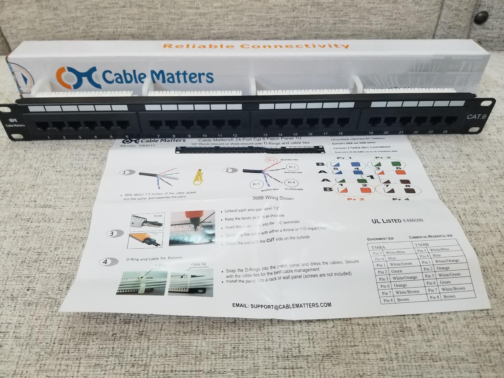 Cable Matters [UL Listed] 24 Port 10Gbps Cat6 Patch Panel, 1U customer photo 1