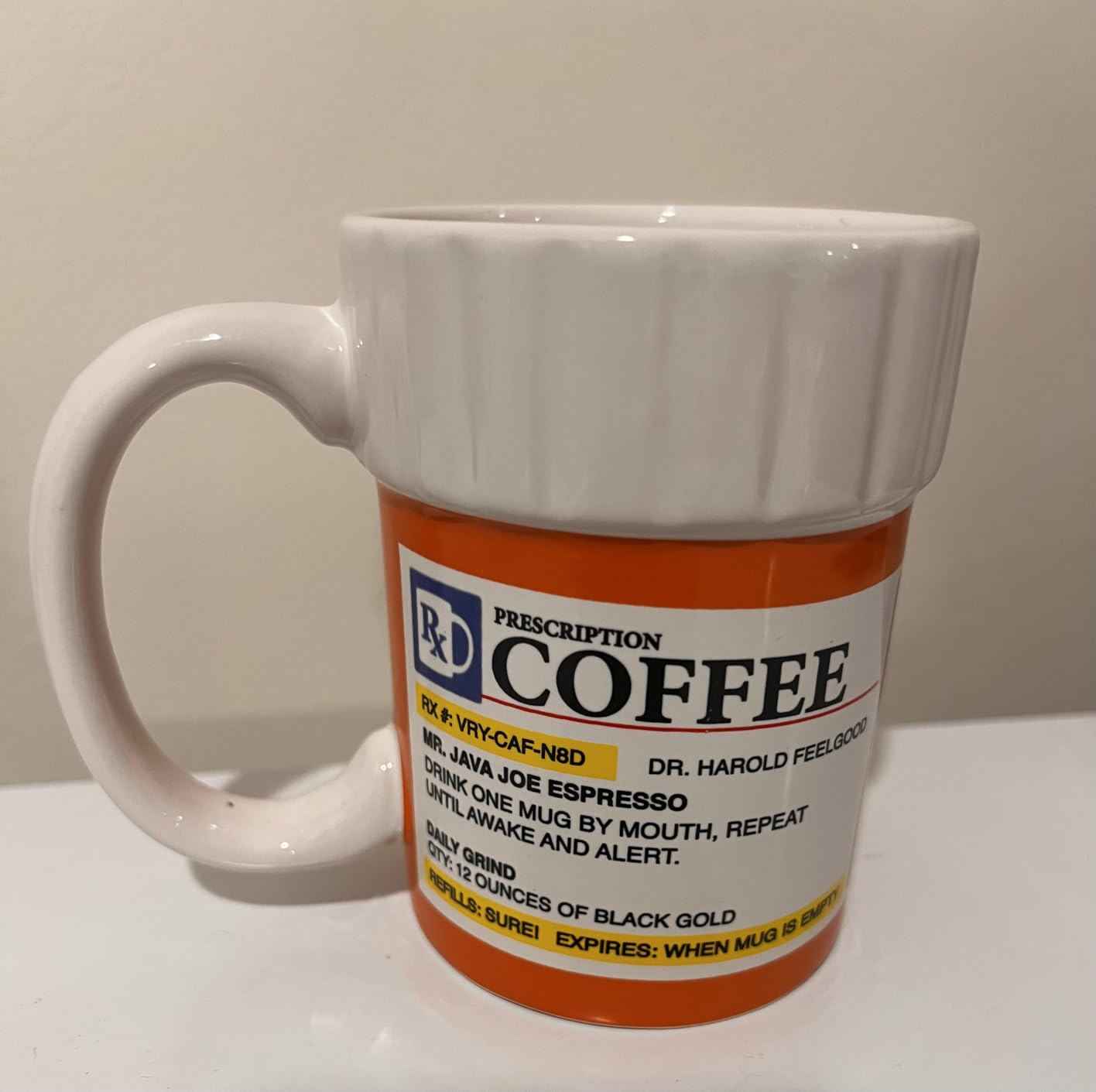BigMouth Inc. Prescription Coffee Mug - Large Funny Prescription Coffee Cup - Unique Pharmacy Gifts - Hilarious Novelty and Gag Gifts for Doctor - Dishwasher-Safe Ceramic Pill Bottle Coffee Cup - 12oz customer photo 2
