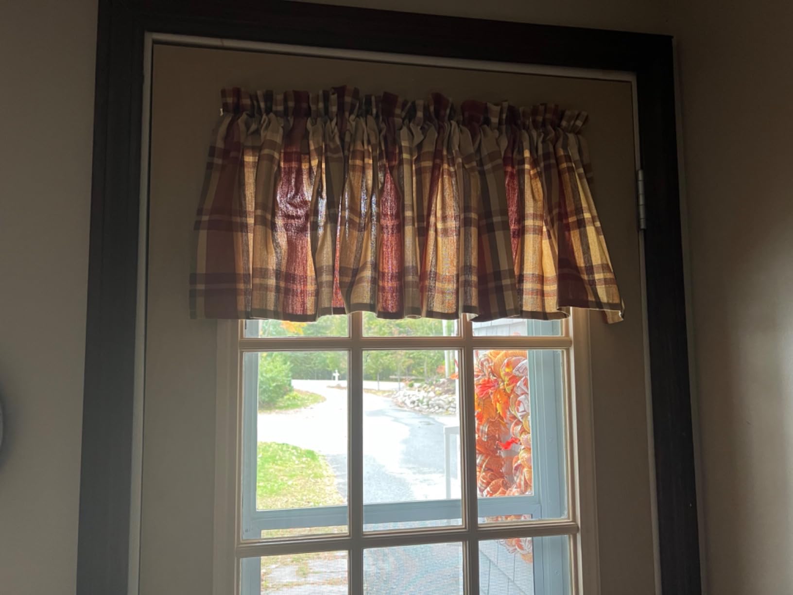 Park Designs Farmhouse Kitchen Valances for Windows - Red Heartfelt | Fall Decor Window Valance Curtain | Plaid Curtain Windows | 72