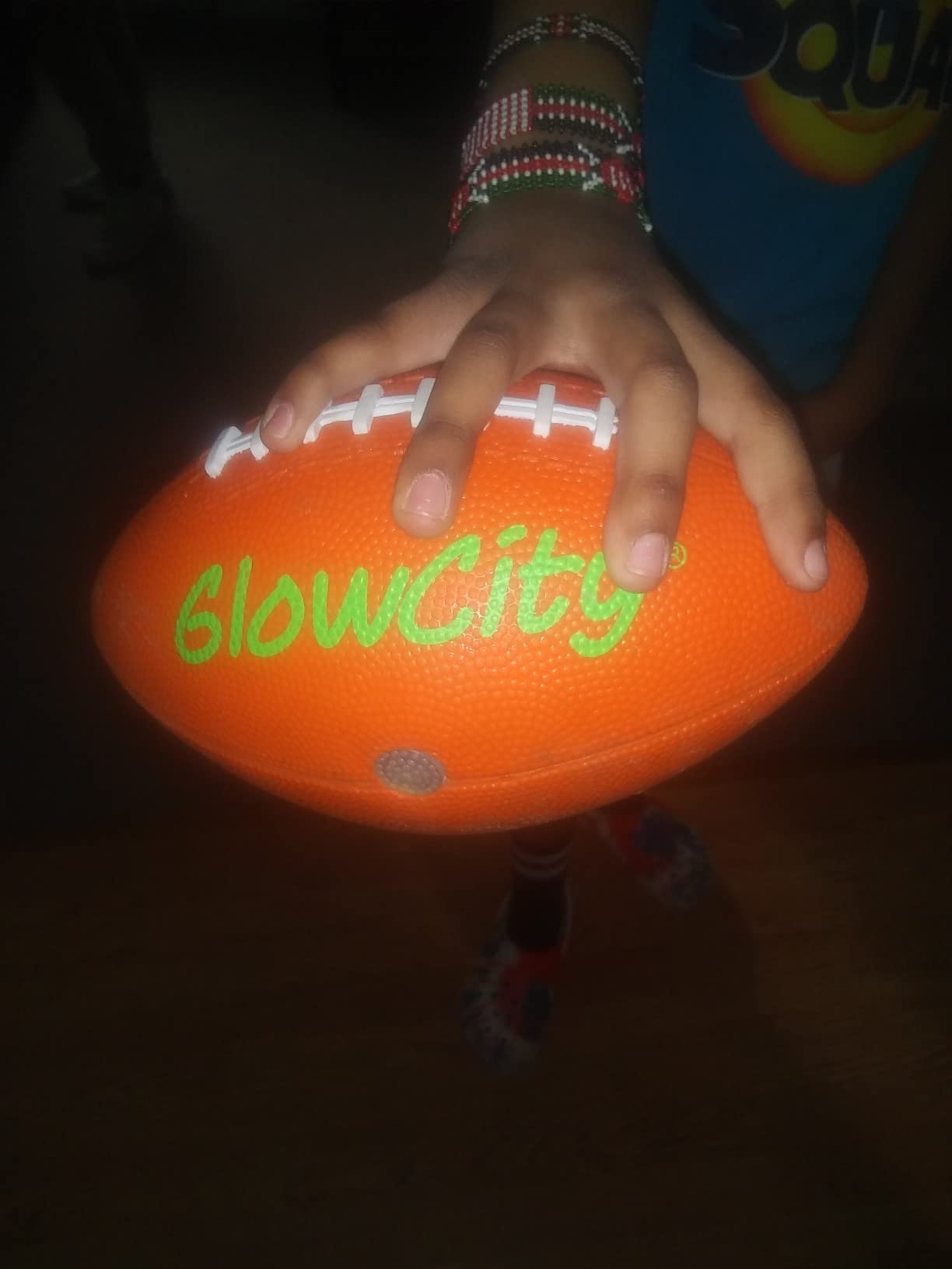 GlowCity Glow in The Dark Football - Size 3/6 Light Up Ball Gifts for Kids, Junior & Teens - Bright Football for Night Outdoor Games - Sports Birthday Gift Ideas for Boys Ages 6 7 8 9 10 11 12 13 14 customer photo 1