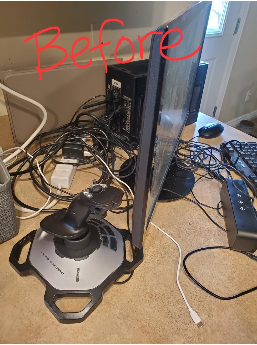 D-Line Cable Management Box, Power Strip Holder, Floor Outlet Hiders, Desk Cord Organizer, Cover TV Wires, Wire Storage, Extension Hider, Office Concealer for Cords, Baby Proof Cables - Large, Black customer photo 2