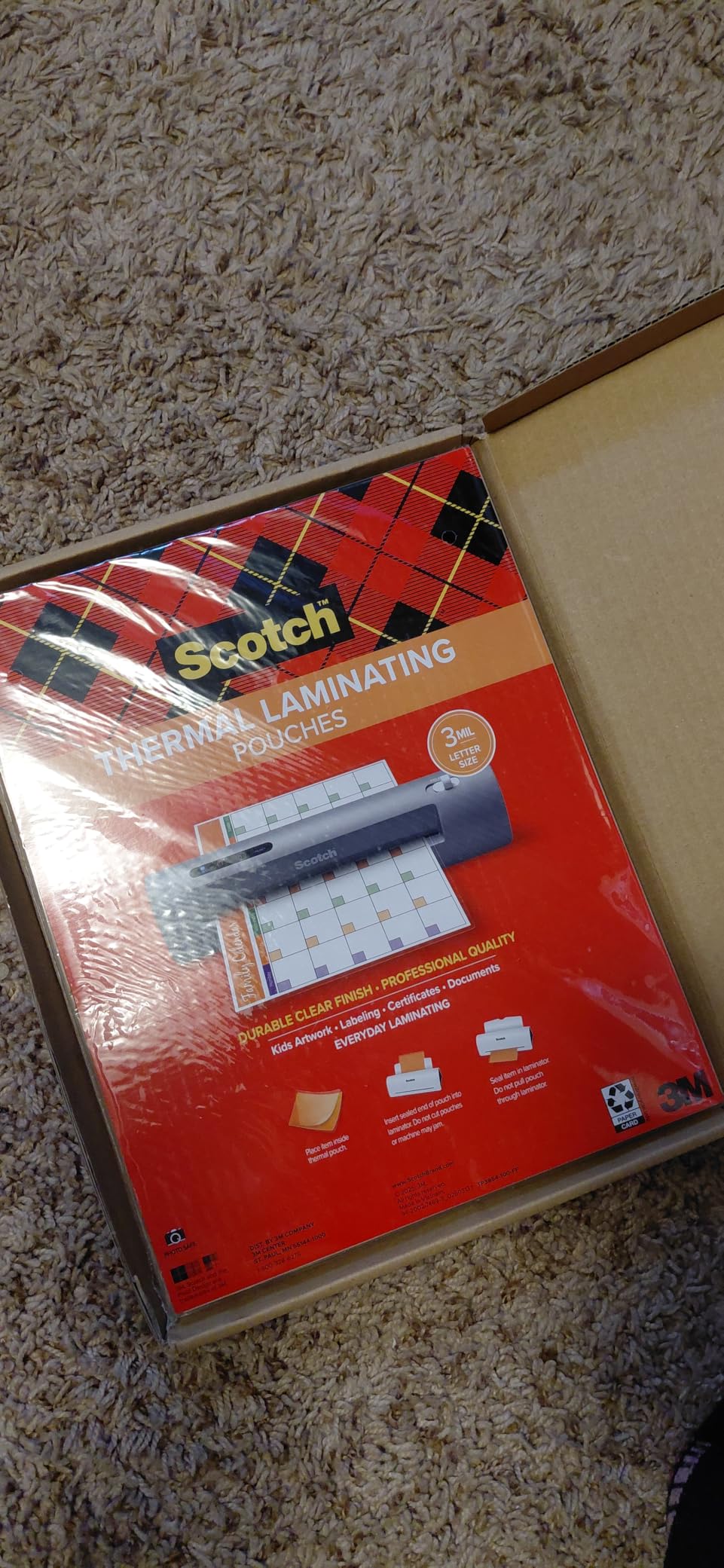Scotch Thermal Laminating Pouches, 200 Count, Clear, 3 mil. customer photo 1