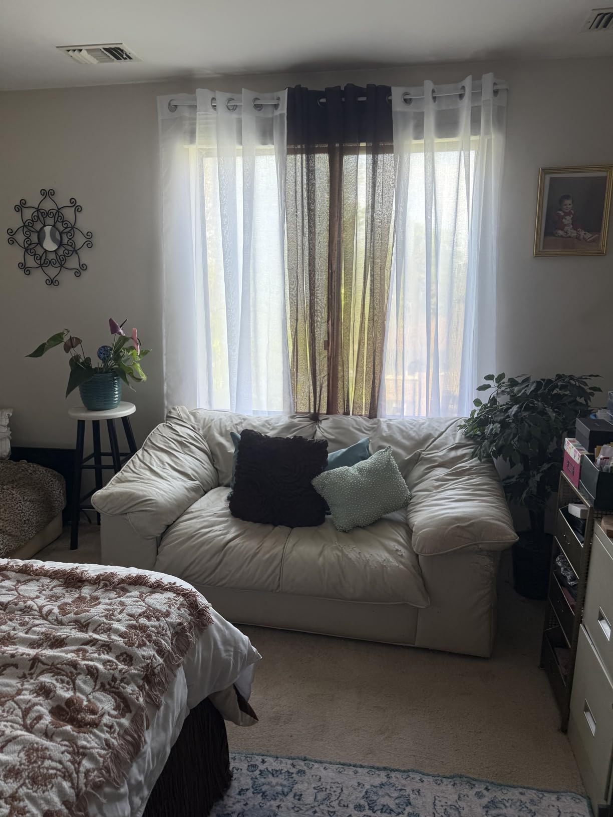 HLC.ME Semi Sheer Grommet Window Curtains, 2 Panels, 54x84 Inch, White customer photo 1