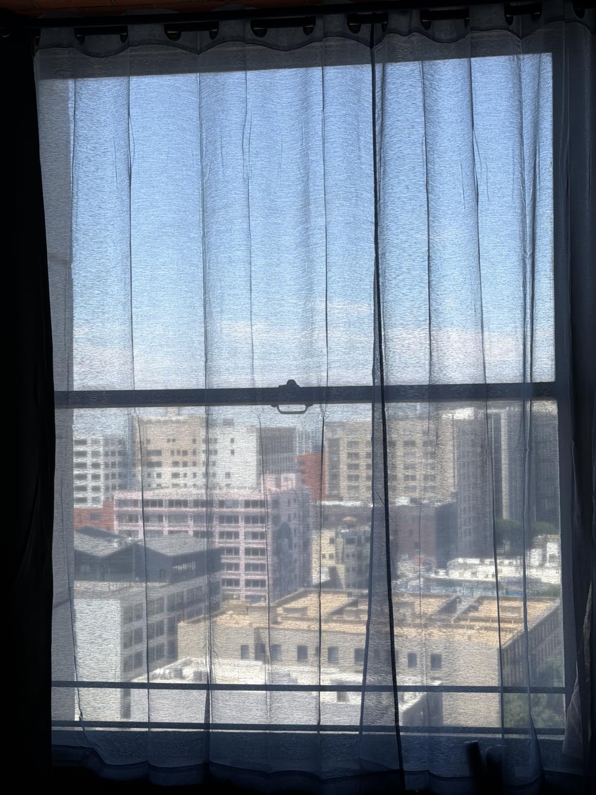 HLC.ME Semi Sheer Grommet Window Curtains, 2 Panels, 54x84 Inch, White customer photo 2