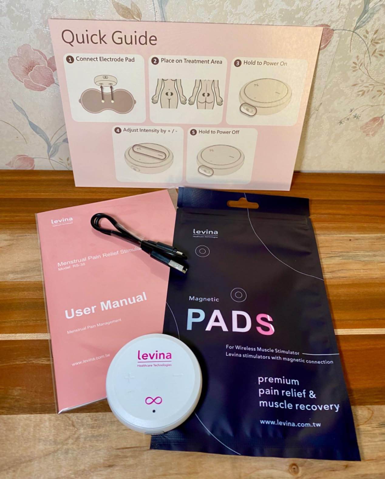 Levina Menstrual Period Relief Device - Wireless TENS Unit and Biocompatible Electrode Pads, Rechargeable, Magnetic Connection, Instant Cramp & PMS Relief, and Drug-Free, FSA HSA Eligible (RS-38) customer photo 2