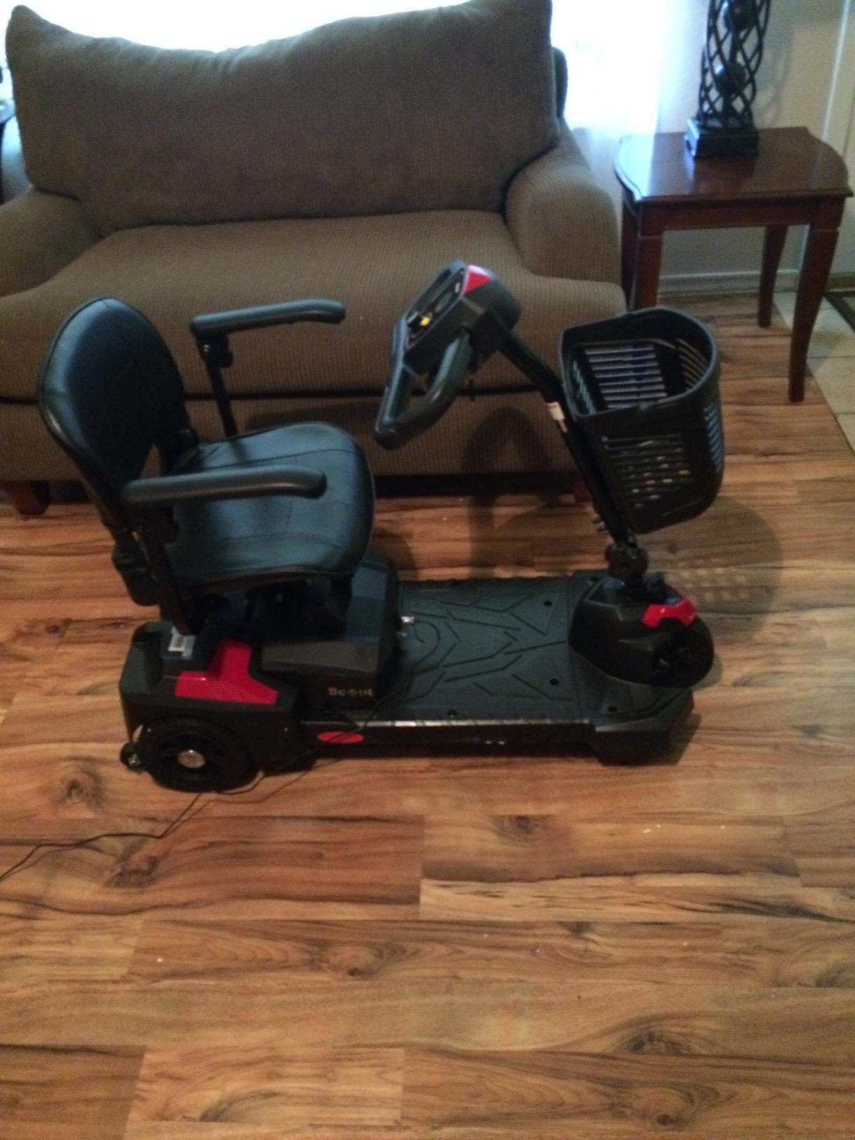 Drive Medical Spitfire Scout 3 Compact Travel Scooter, 3-wheel, Red/Blue customer photo 1