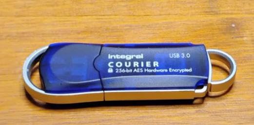 Integral Courier 16GB Encrypted USB Flash Memory - Keep Sensitive Data Safe with USB Drive Hardware Encryption - FIPS 197 Security Standard to Help with GDPR Compliance, Blue customer photo 1