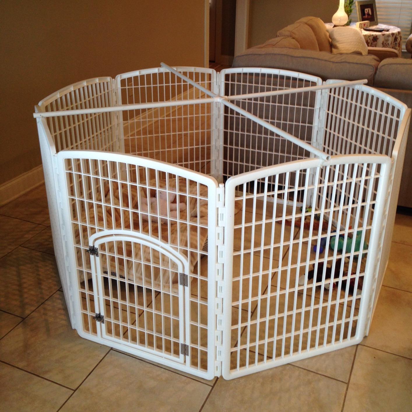IRIS USA 8-Panel Dog Playpen, Pet Enclosure, Dark Gray customer photo 2