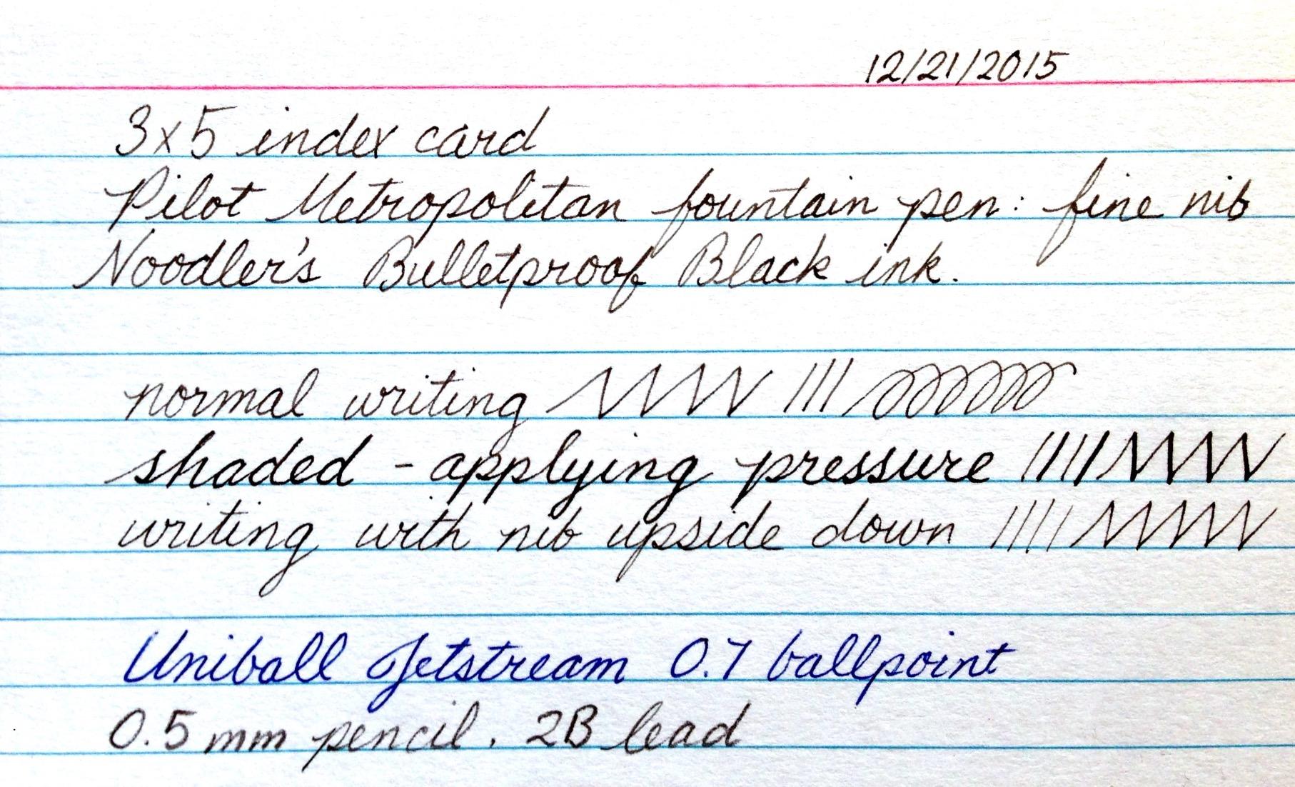 PILOT Metropolitan Collection Fountain Pen, Black Barrel, Classic Design, Fine Nib, Black Ink (91111) customer photo 2