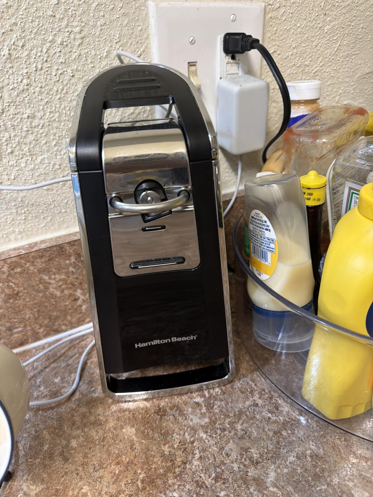 Hamilton Beach Smooth Touch Electric Can Opener With Easy Push Down Lever | Opens All Standard, Extra-Tall & Pop-Top Cans | Black & Chrome | 76606AG customer photo 2