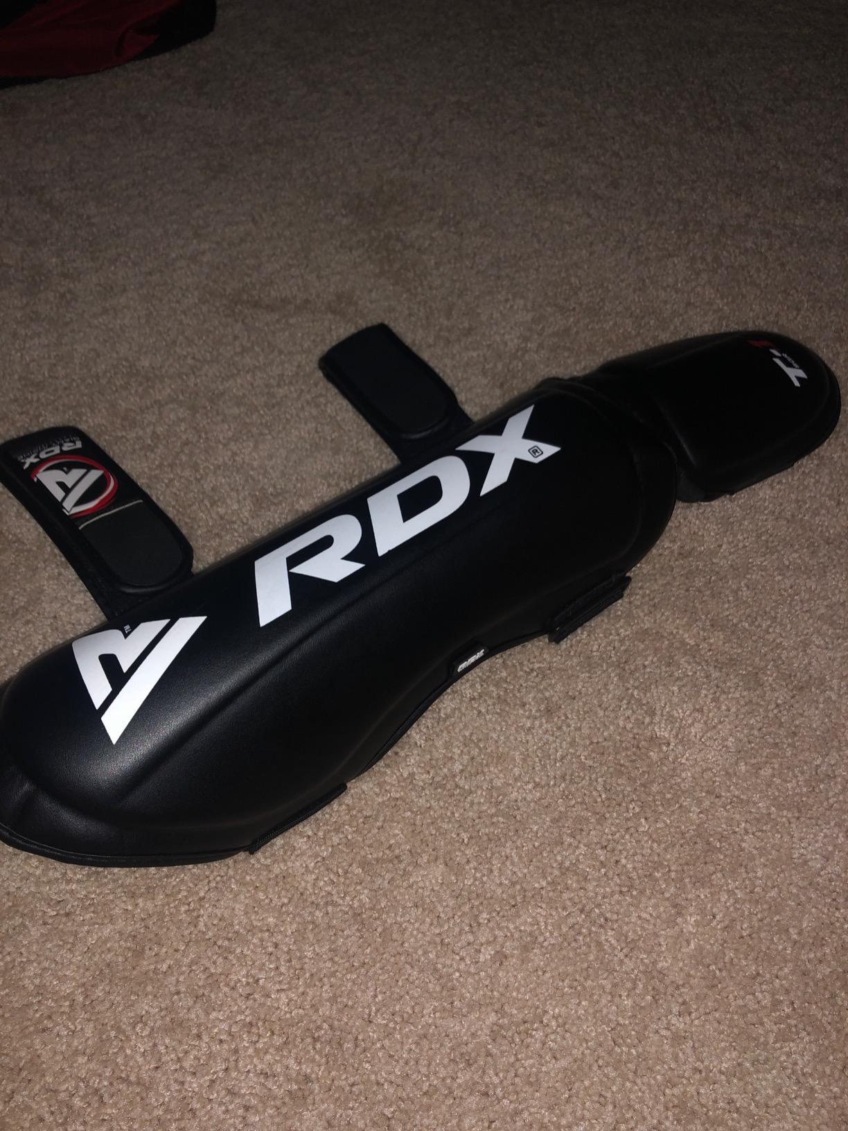 RDX Shin Guards Kickboxing Muay Thai, SATRA SMMAF Approved, Premium Maya Hide Leather, Leg Instep Protection Pads, MMA Martial Arts Kicking Sparring Training Gear, BJJ Karate Boxing Taekwondo, Black customer photo 1