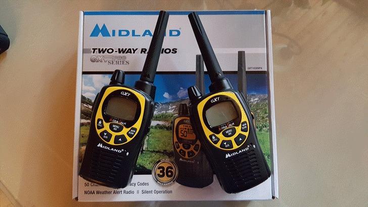 Midland GXT1030VP4 GMRS Two-Way Radio (50-Channel, Long Range, 142 Privacy Codes, SOS, NOAA, Rechargeable Nickel Battery, Black/Yellow, 2-Pack) | 50-Channel, Long Range, JIS4, 142 Privacy Codes, SOS, NOAA, Rechargeable Nickel Battery customer photo 1