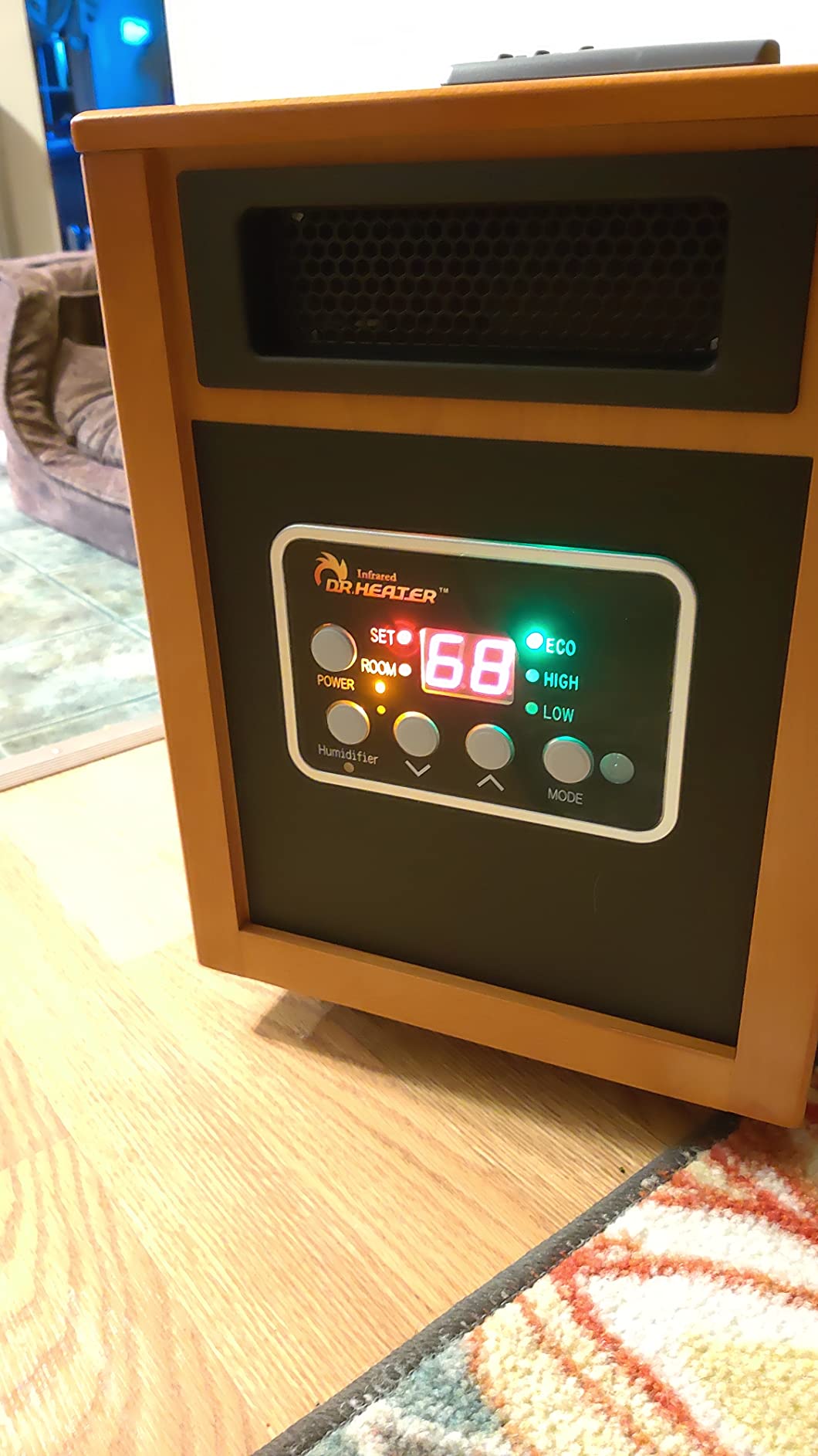 Dr. Infrared Heater DR-968H Indoor Portable Space Heater with Humidifier, 1500-Watt, Cherry customer photo 1