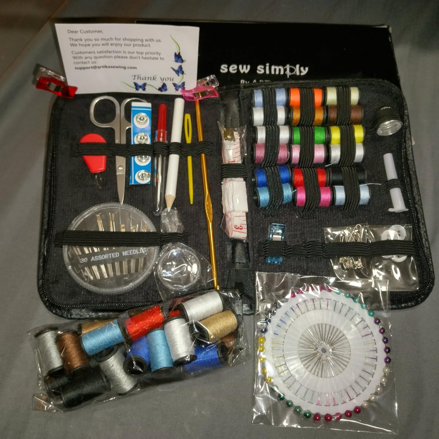 142-Piece Travel Sewing Kit for Adults & Kids, Small Needle & Thread Kit customer photo 2