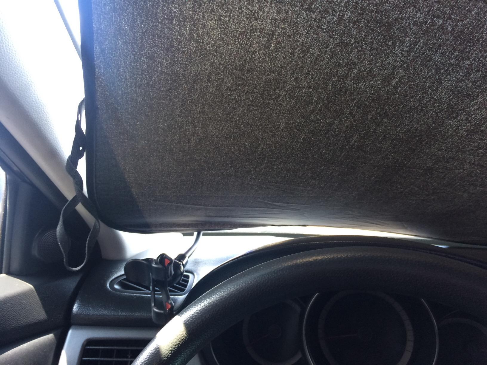 EzyShade Car Windshield Sun Shade. See Vehicle Size-Chart. Medium (M) Size | Foldable 2-Piece Sunshade with Shield-X Reflective Technology. Sun Visor for SUV, Truck, Car Front Windshield. See Size Chart customer photo 2