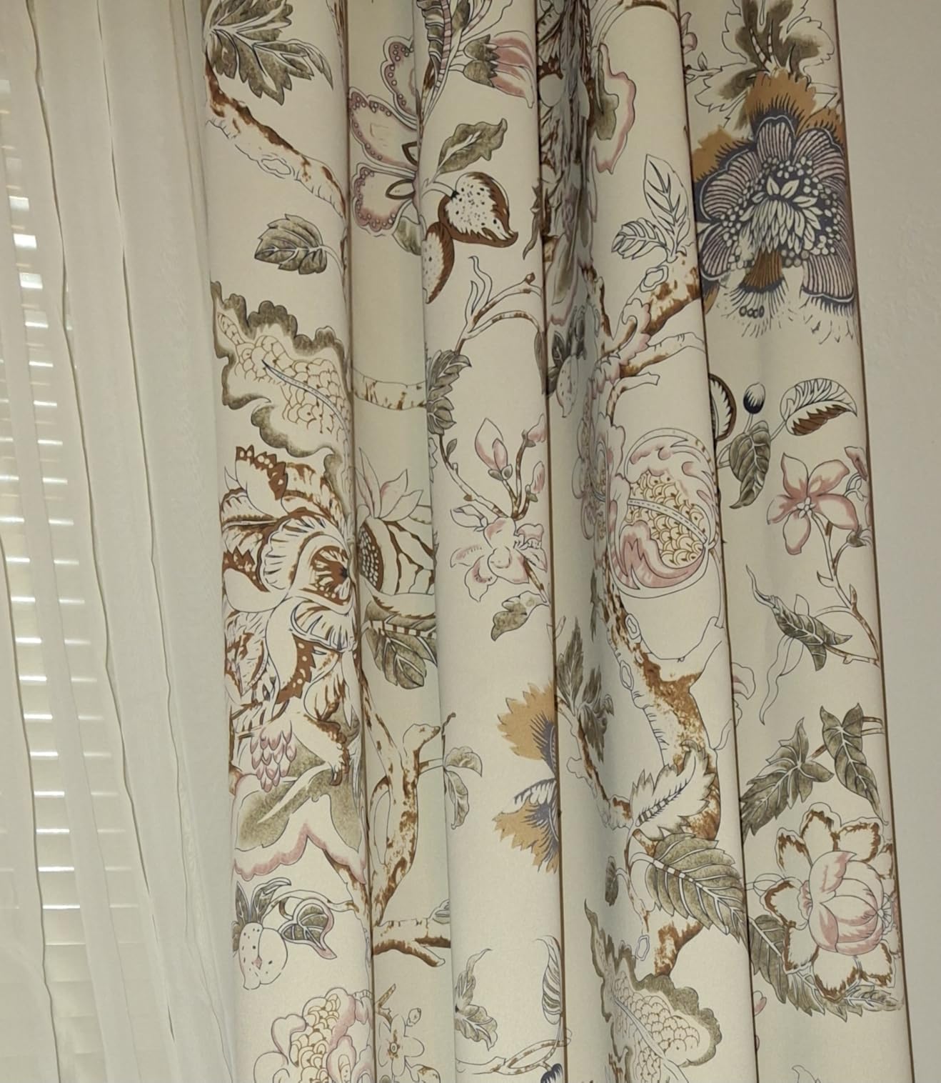 H.VERSAILTEX Blackout Curtains 84 Inch Length 2 Panels Set Floral Print Curtain Drapes for Living Room Thermal Insulated Grommet Window Curtains for Bedroom - Traditional Floral in Sage and Brown customer photo 2