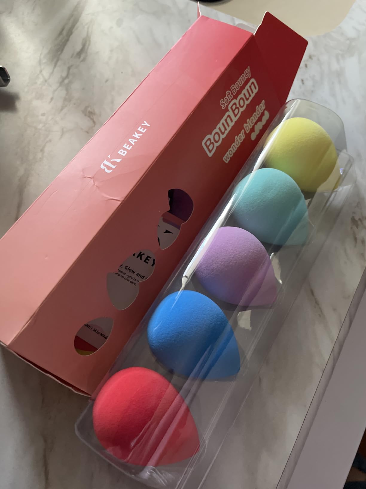 BEAKEY Makeup Sponge Set, 5 Pack Foundation Beauty Sponges & Soft Blenders customer photo 2