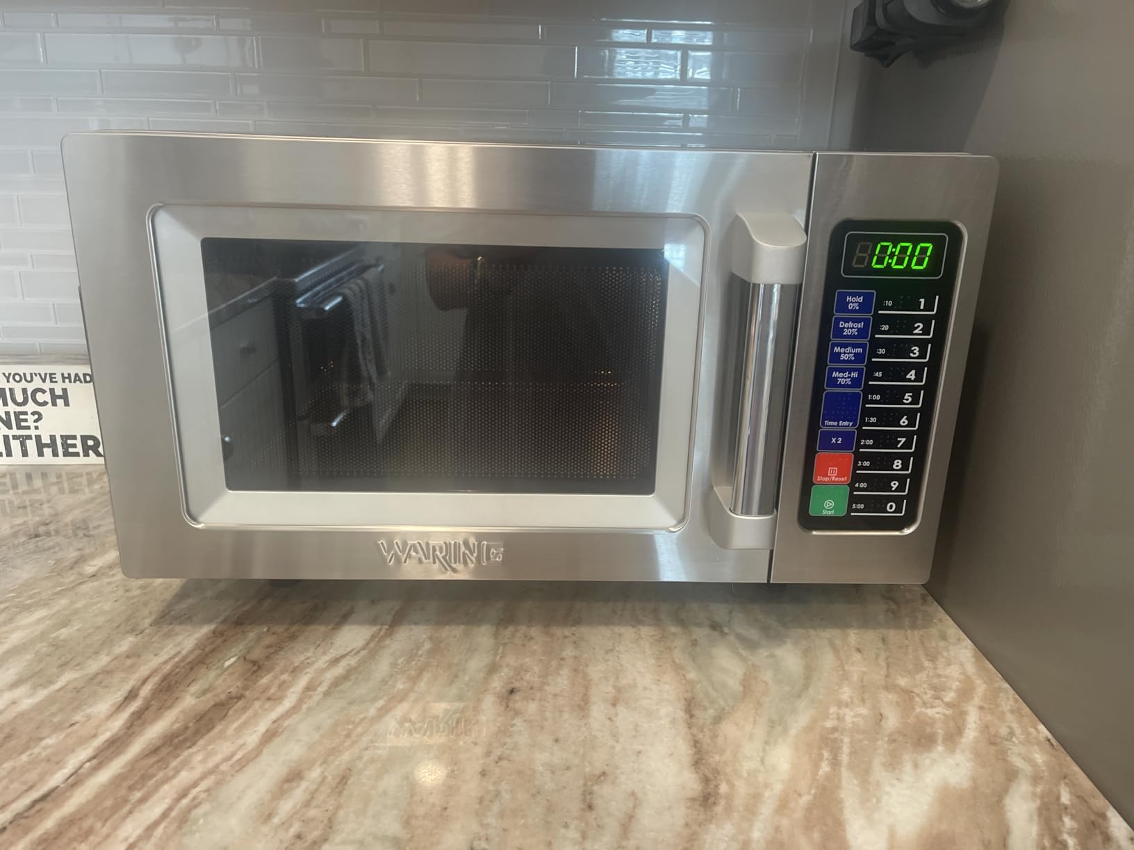 Waring Commercial Microwave Oven with 0.9 cu ft & 10 Programmable Memory Settings, 1000 Watt, Stainless Steel, for Commercial Kitchens & Restaurants customer photo 1