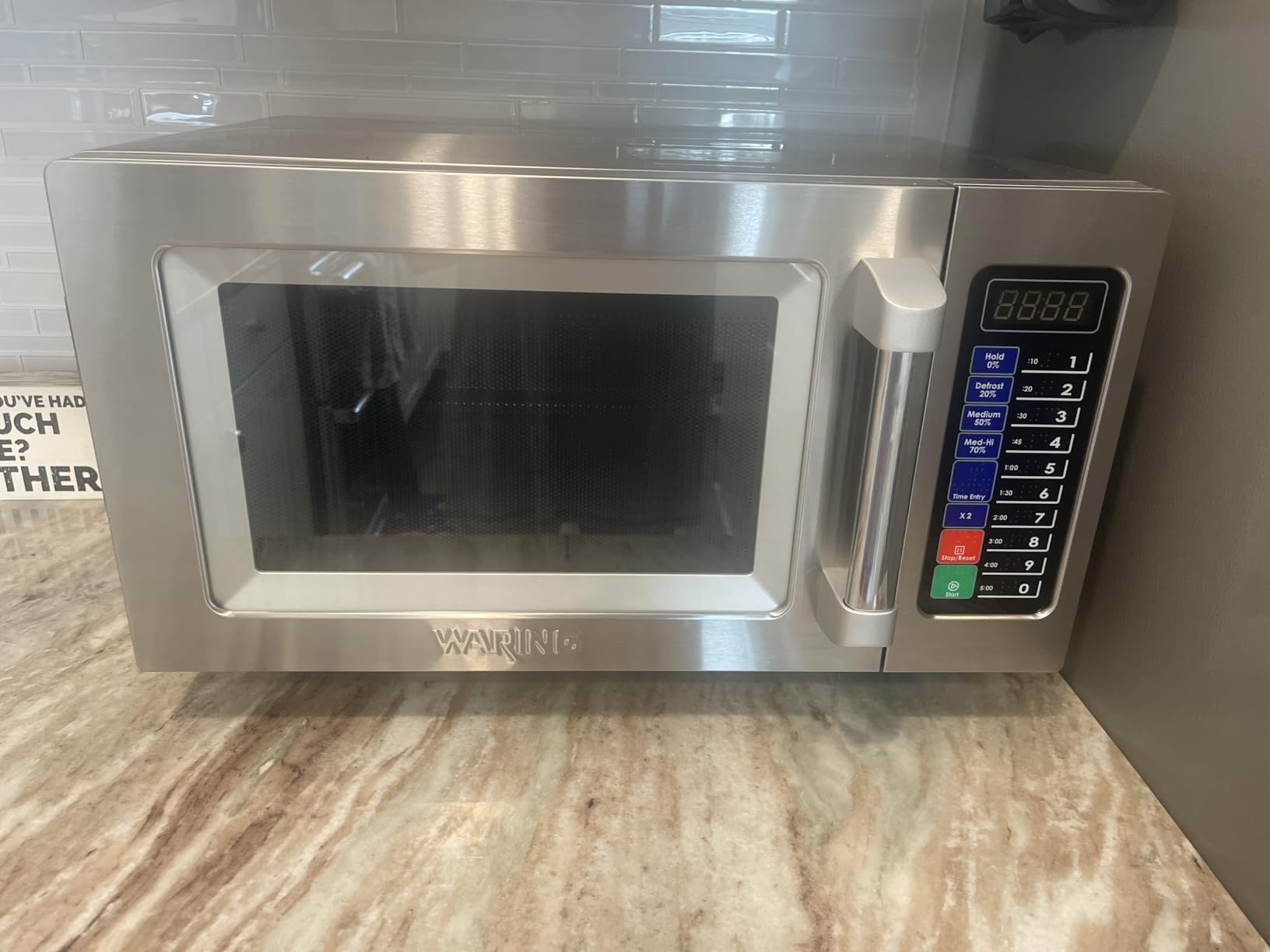 Waring Commercial Microwave Oven with 0.9 cu ft & 10 Programmable Memory Settings, 1000 Watt, Stainless Steel, for Commercial Kitchens & Restaurants customer photo 2