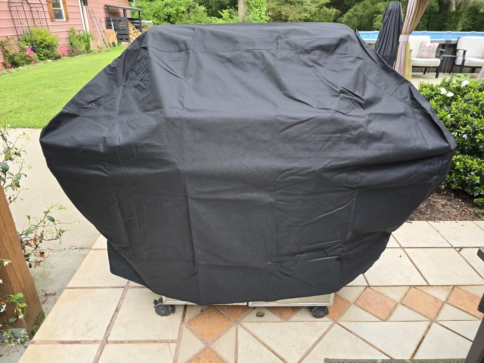 Unicook Grill Cover 55 Inch for Outdoor Grill, Heavy Duty, Waterproof, Fade Resistant, BBQ Cover with Handles/Straps/Air Vents, Compatible with Weber Charbroil Nexgrill Gas BBQs etc customer photo 1