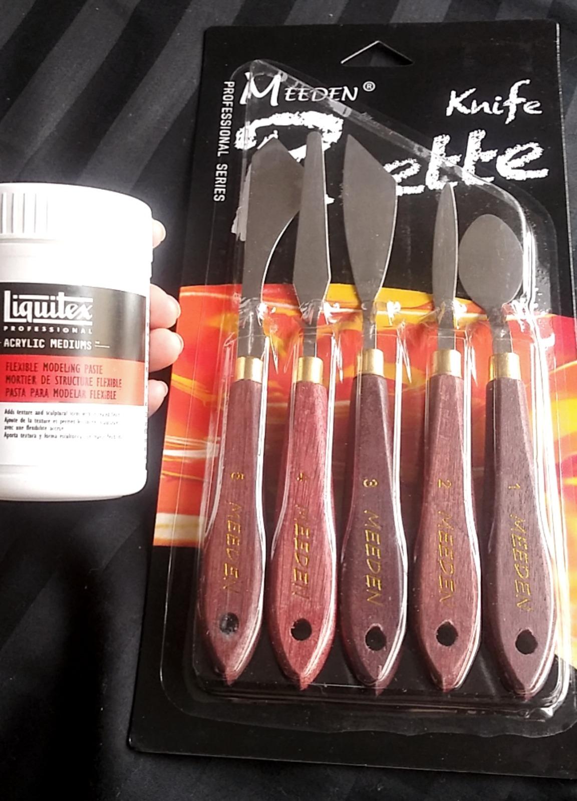MEEDEN 5 Pieces Painting Knife Set Versatile Stainless Steel Spatula Palette Knife Oil Painting Accessories Mixing Scraper for Oil, Paint Color Mixing, Acrylic Painting customer photo 1