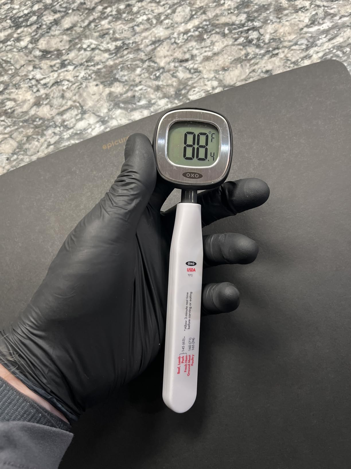 OXO Good Grips Chef's Precision Digital Instant Read Thermometer | Fast Read, Stainless Steel Probe, Accurate, Celsius & Fahrenheit, Backlit Display, Ideal for Meat and Candy customer photo 1