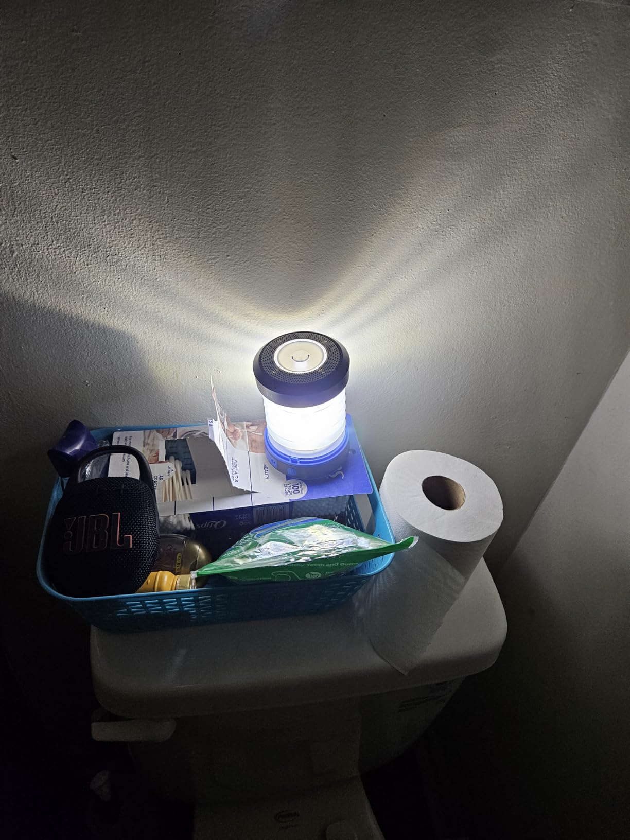 Kizen Outdoor Solar Lantern - Solar or Plug Rechargeable Lantern - Collapsible LED Light for Power Outages - Camping Essential Lamp for Tent Light, Hanging, or Flashlight - Yellow customer photo 1