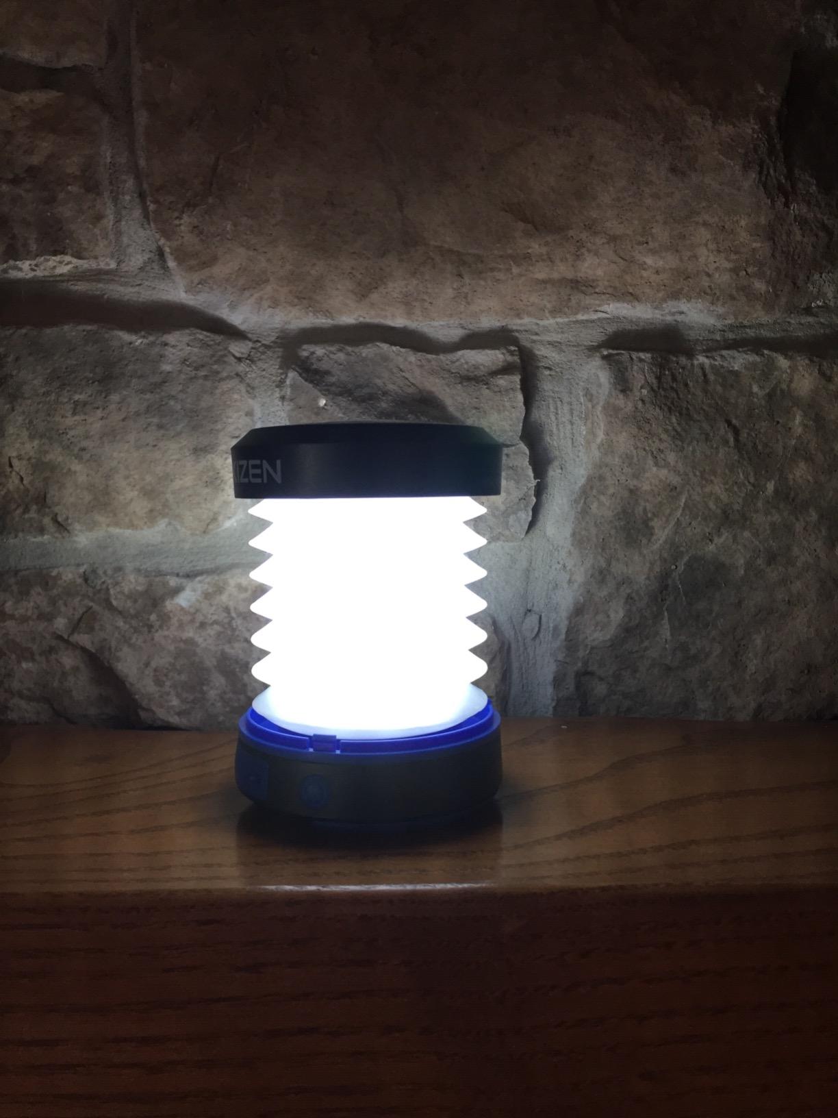 Kizen Outdoor Solar Lantern - Solar or Plug Rechargeable Lantern - Collapsible LED Light for Power Outages - Camping Essential Lamp for Tent Light, Hanging, or Flashlight - Yellow customer photo 2