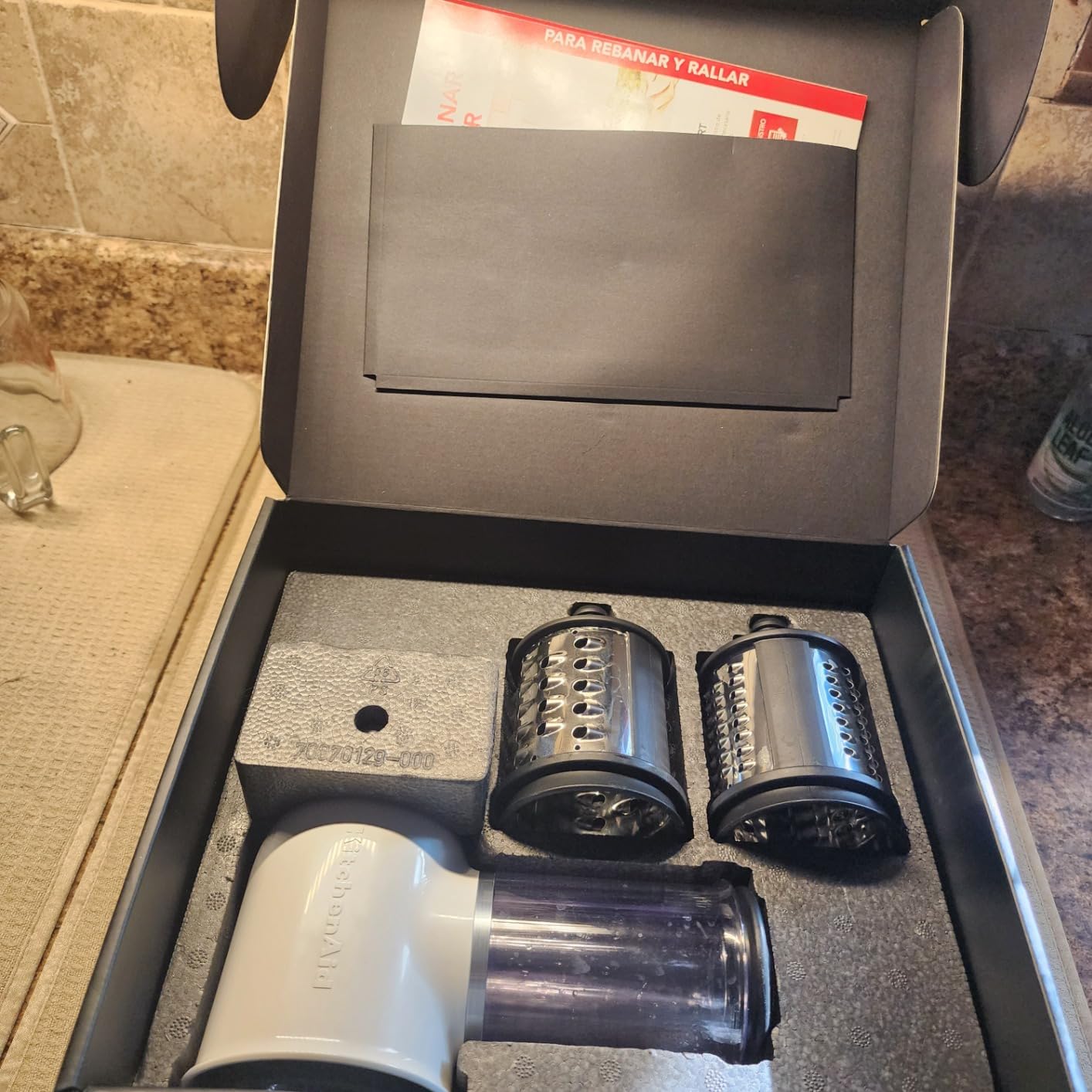 KitchenAid KSMVSA Fresh Prep Slicer and Shredder Attachment | Fits all Kitchenaid Stand Mixers, 3 blades for Slicing and Shredding, 2-in-1 Feed Tube, Storage Case, Dishwasher-safe customer photo 2
