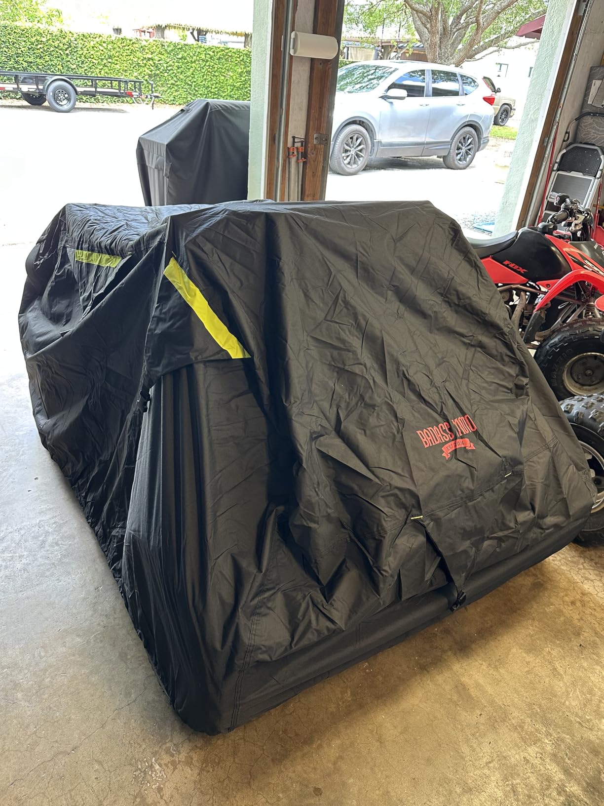 Badass Moto ATV Covers Waterproof Outdoor Heavy Duty, Rip-Resistant, Night-Reflective Quad Cover, 4 Wheeler Cover, Easy-Access Zipper & Vents Four Wheeler Accessories - ATV Gifts, Large 96 Long customer photo 1