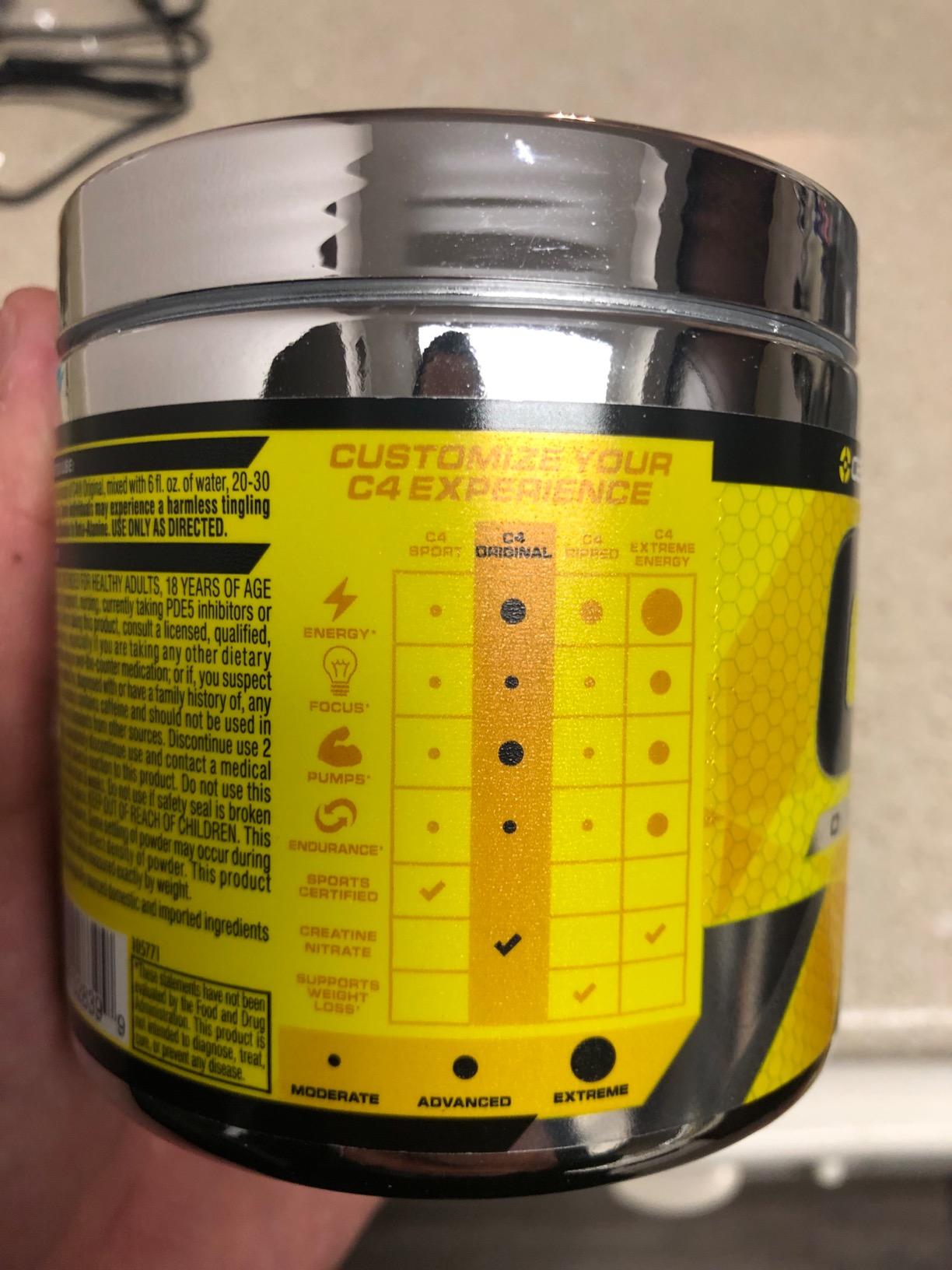 C4 Original Pre Workout, 150mg Caffeine, Fruit Punch 30 Servings customer photo 1