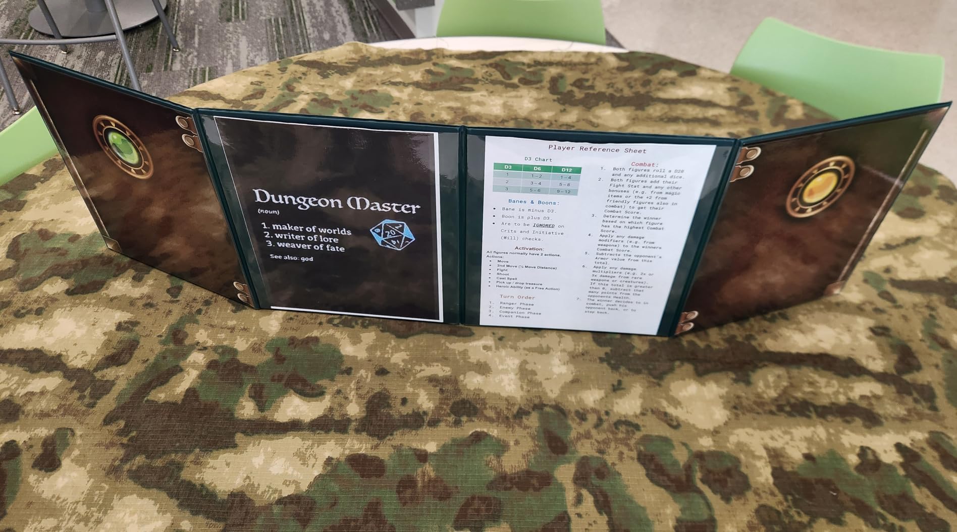 Stratagem The Master's Tome 4-Panel Customizable GM Screen with Free Inserts – Dry Erase, Dungeon & Game Master Accessory for Tabletop RPG Campaigns (Brown) customer photo 1