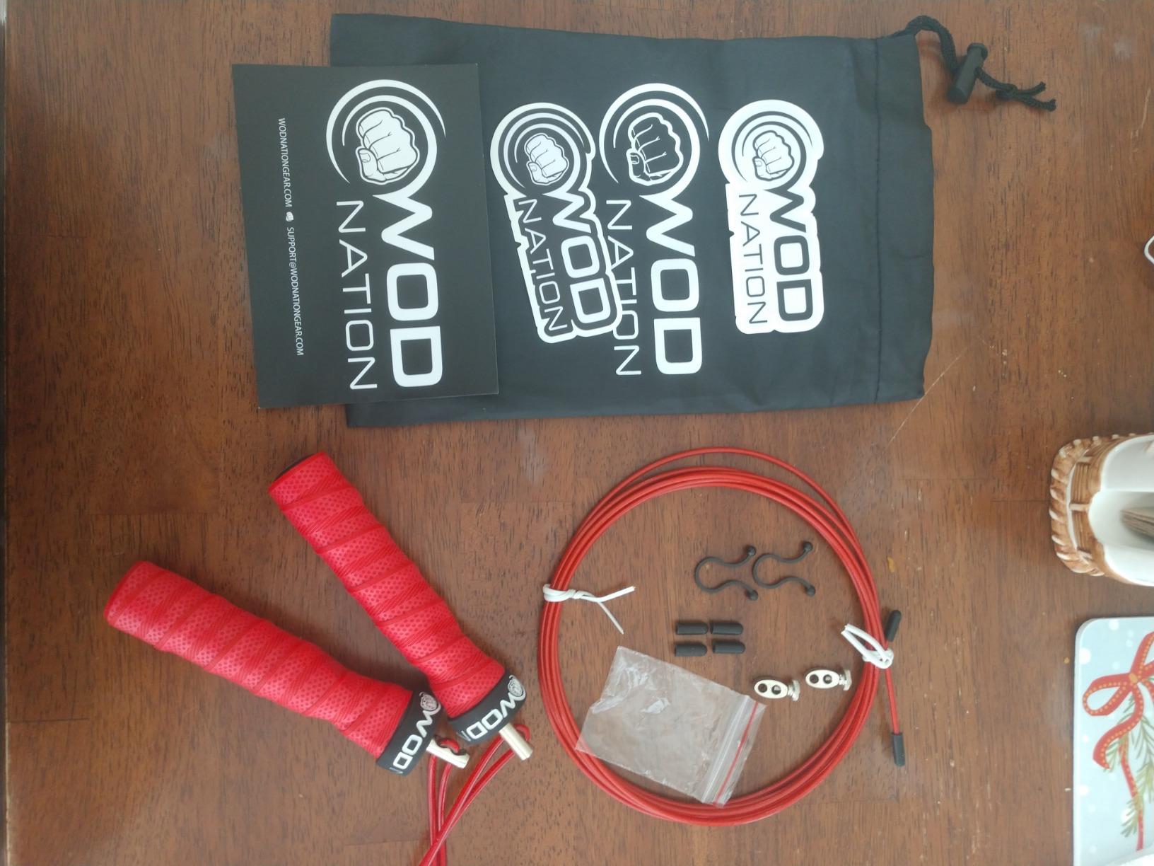 WOD Nation Attack Speed Jump Rope : Adjustable Jumping Ropes : Unique Two Cable Skipping Workout System : One Thick and One Light 11 Foot Cable : Perfect for Double Unders : Men and Women customer photo 2