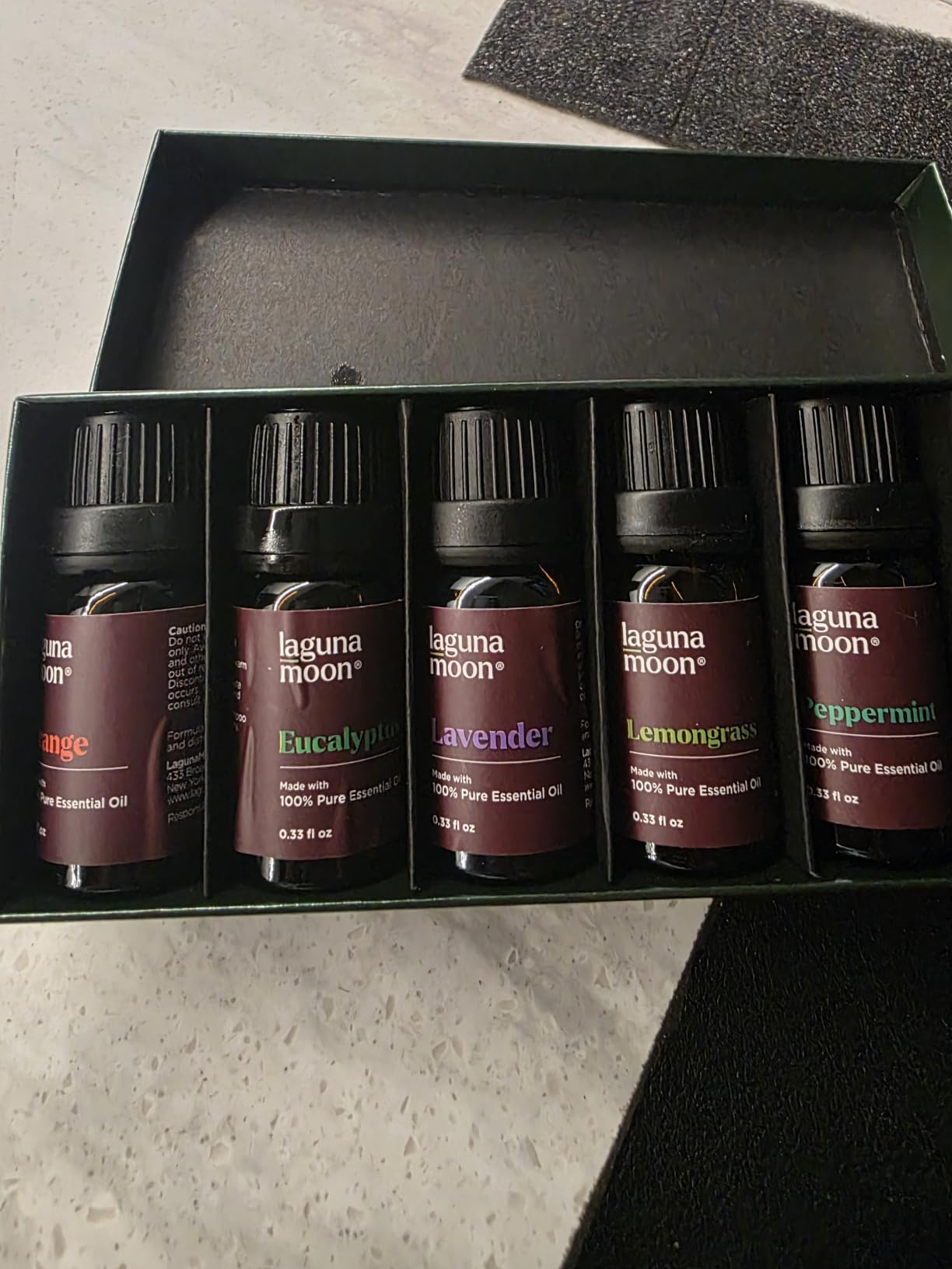Lagunamoon Essential Oils Aromatherapy Set - 6 Oils for Diffusers, Home Care, Candle Making Scents, Fragrance, Humidifiers, Gifts - Peppermint, Tea Tree, Lavender, Eucalyptus, Orange (10mL) customer photo 1