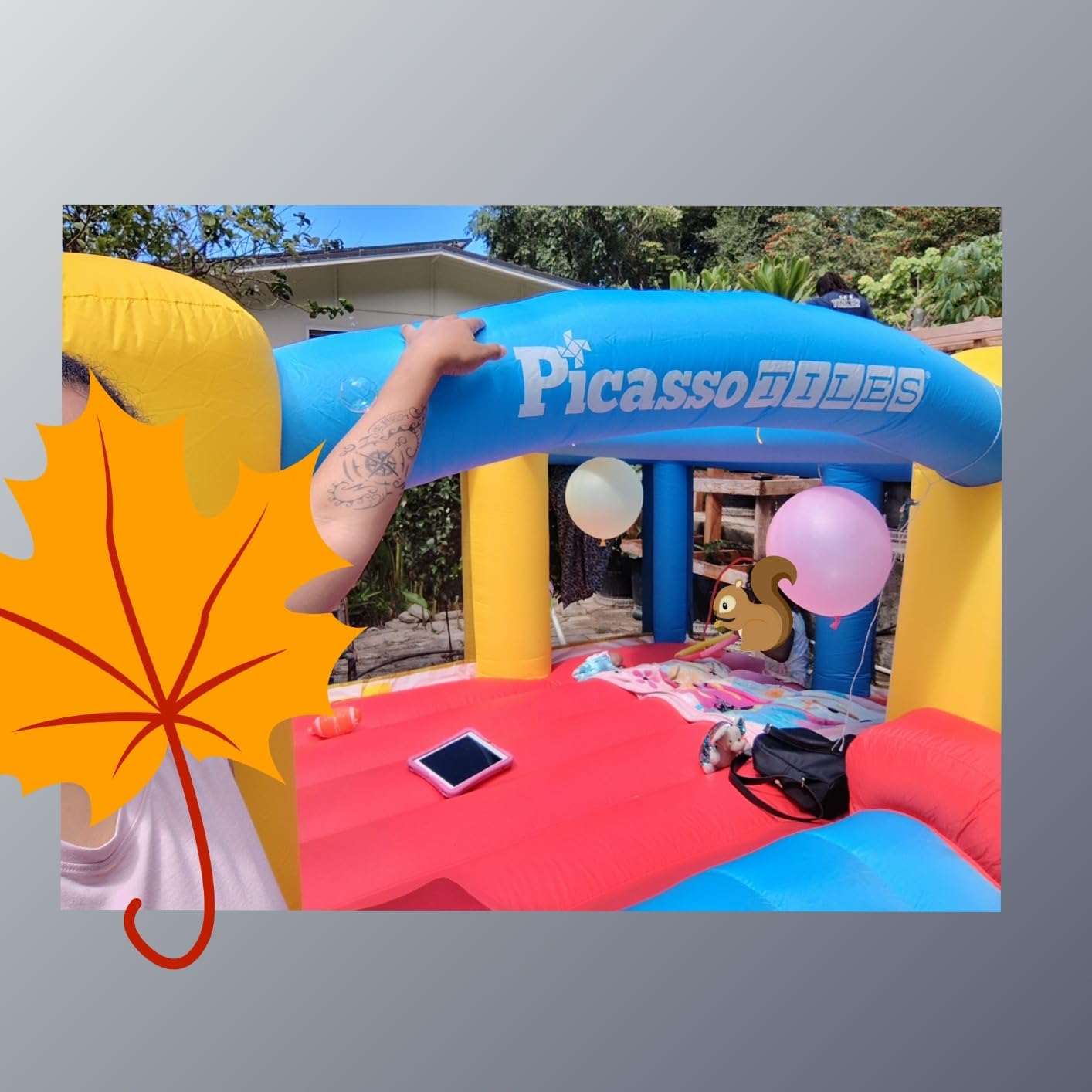 [Upgrade Version] PicassoTiles KC102 12x10 Foot Inflatable Bouncer Jumping Bouncing House, Jump Slide, Dunk Playhouse w/Basketball Rim, 4 Sports Balls, Full-Size Entry, 580W ETL Certified Blower customer photo 1