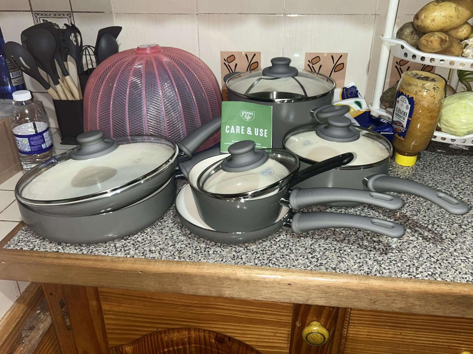 GreenLife 16 Piece Ceramic Nonstick Pots & Pans Cookware Set, Turquoise | PFAS-Free Ceramic Nonstick, Stockpot, Frying Pans, Saucepans, Sauté Pan, Stay-Cool Handles, Dishwasher & Oven Safe up to 350F customer photo 2
