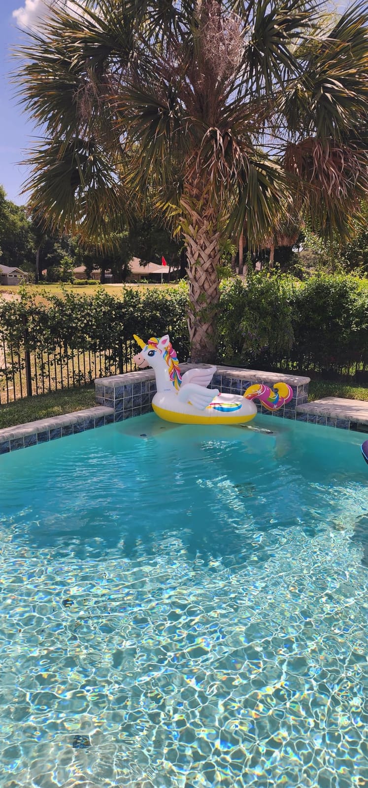 INTEX Enchanted Unicorn Inflatable Pool Float: Animal Pool Toy for Kids – 2 Heavy-Duty Handles – 88lb Weight Capacity – 89