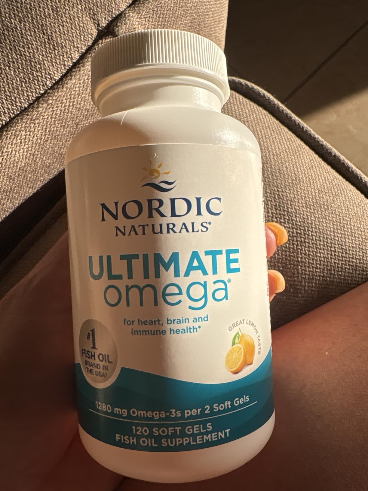 Nordic Naturals Ultimate Omega, Lemon Flavor - 90 Soft Gels - 1280 mg Omega-3 - High-Potency Omega-3 Fish Oil Supplement with EPA & DHA - Promotes Brain & Heart Health - Non-GMO - 45 Servings customer photo 1